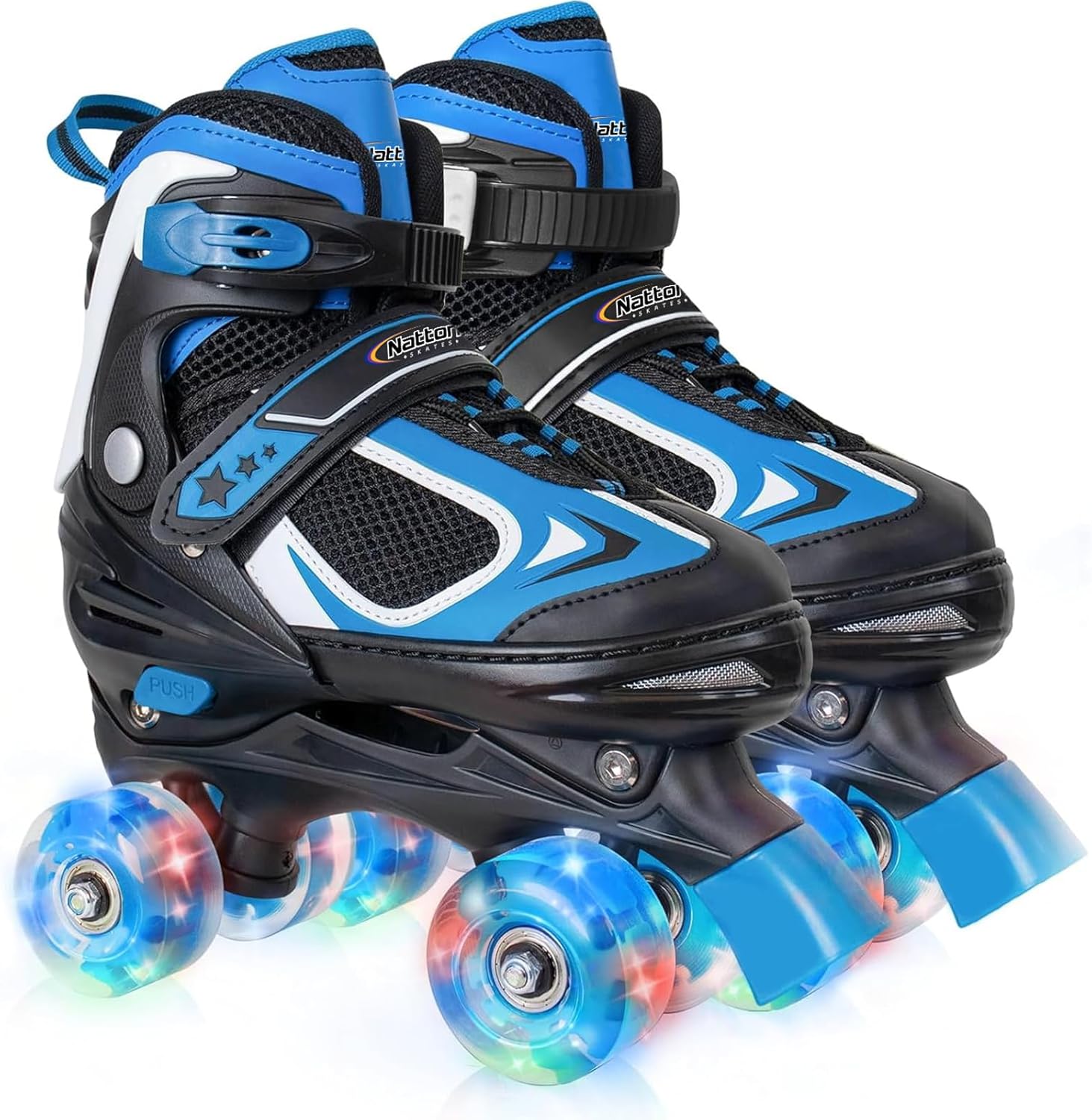 Nattork Kids Roller Skates for Boys Girls Kids, 4 Sizes Adjustable Quad Skates w...