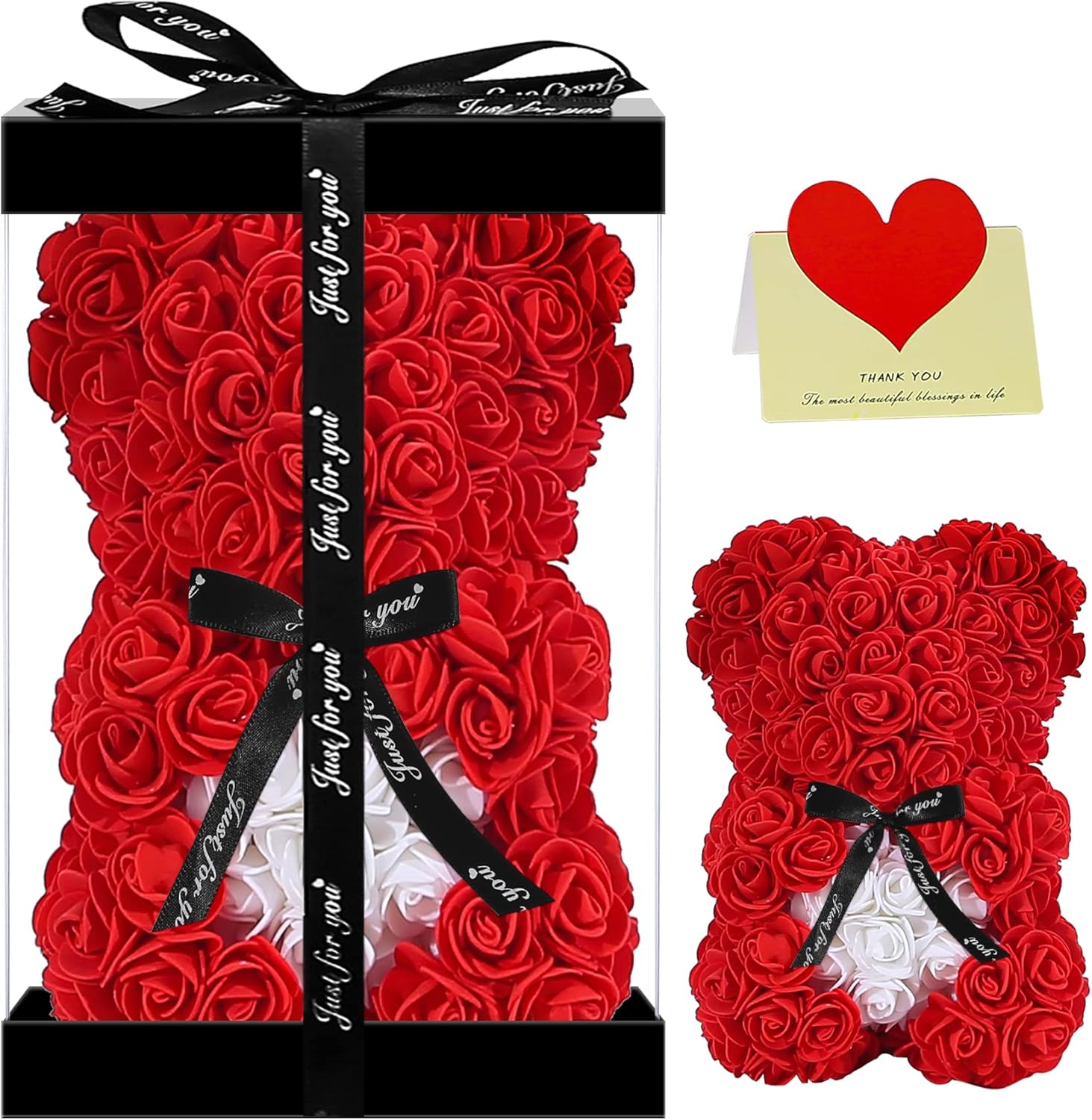 Double Couple Gift for Mom Women-Rose Cute Bear - Rose Adorable Teddy Artificial...