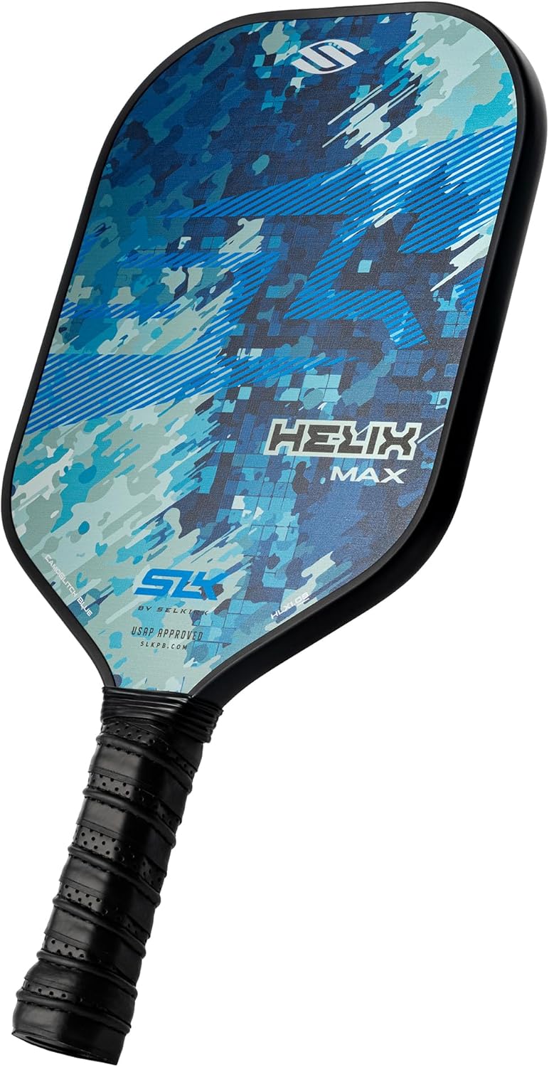 SLK Helix Pro Pickleball Paddle | Carbon Fiber & Fiberglass Hybrid Face | Thermo...