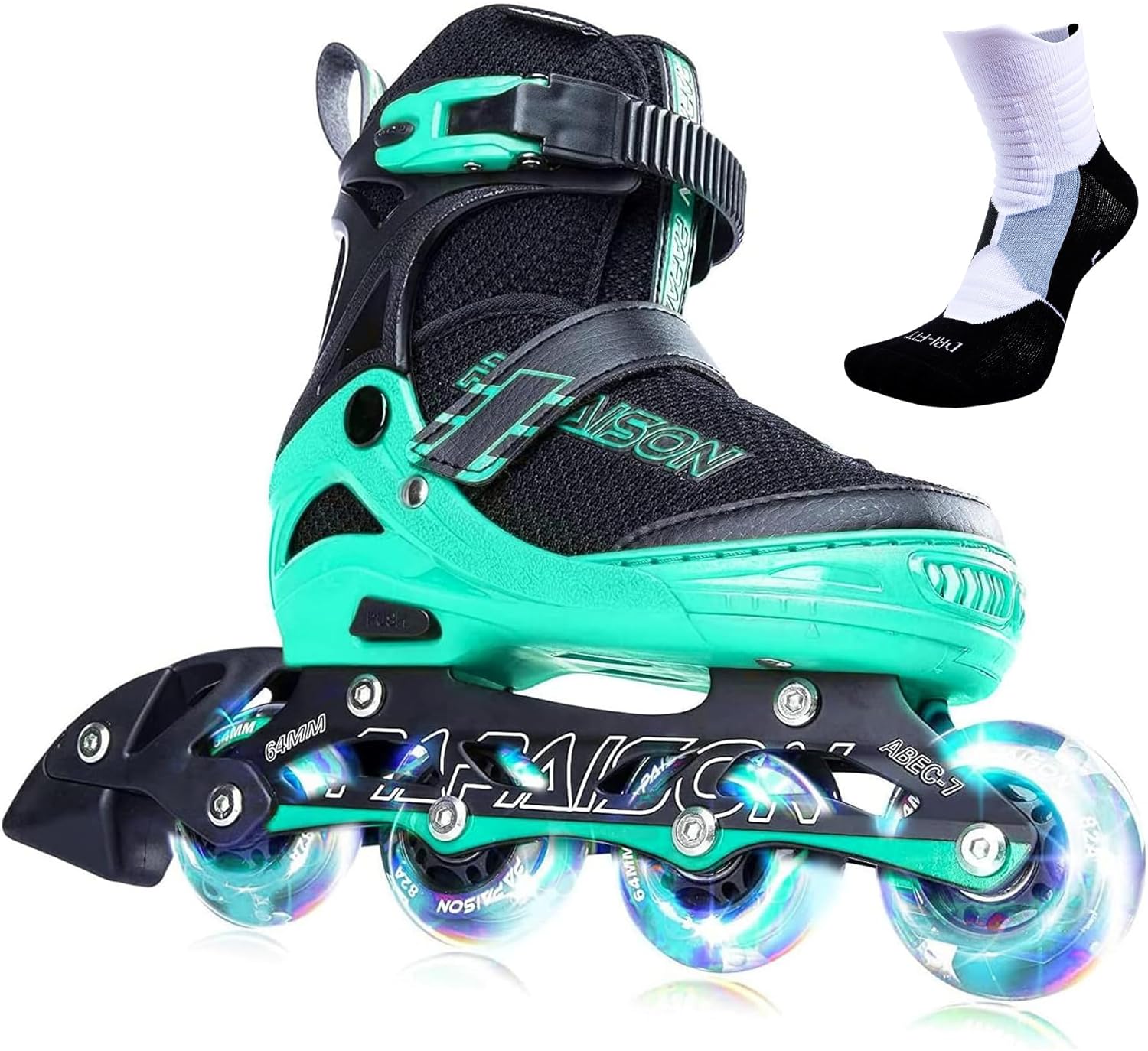 PAPAISON Adjustable Inline Skates for Kids and Adults with Full Light Up Wheels,...