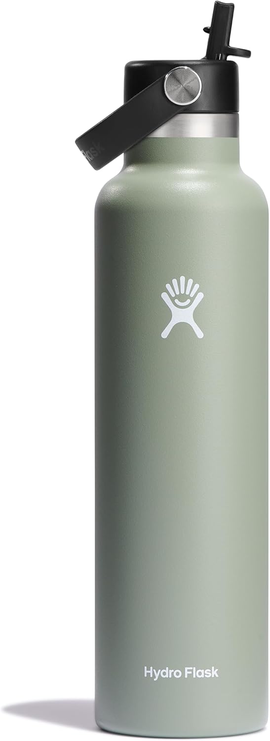 Hydro Flask 24 Oz Stainless Steel Standard Mouth Water Bottle with Flex Straw Ca...