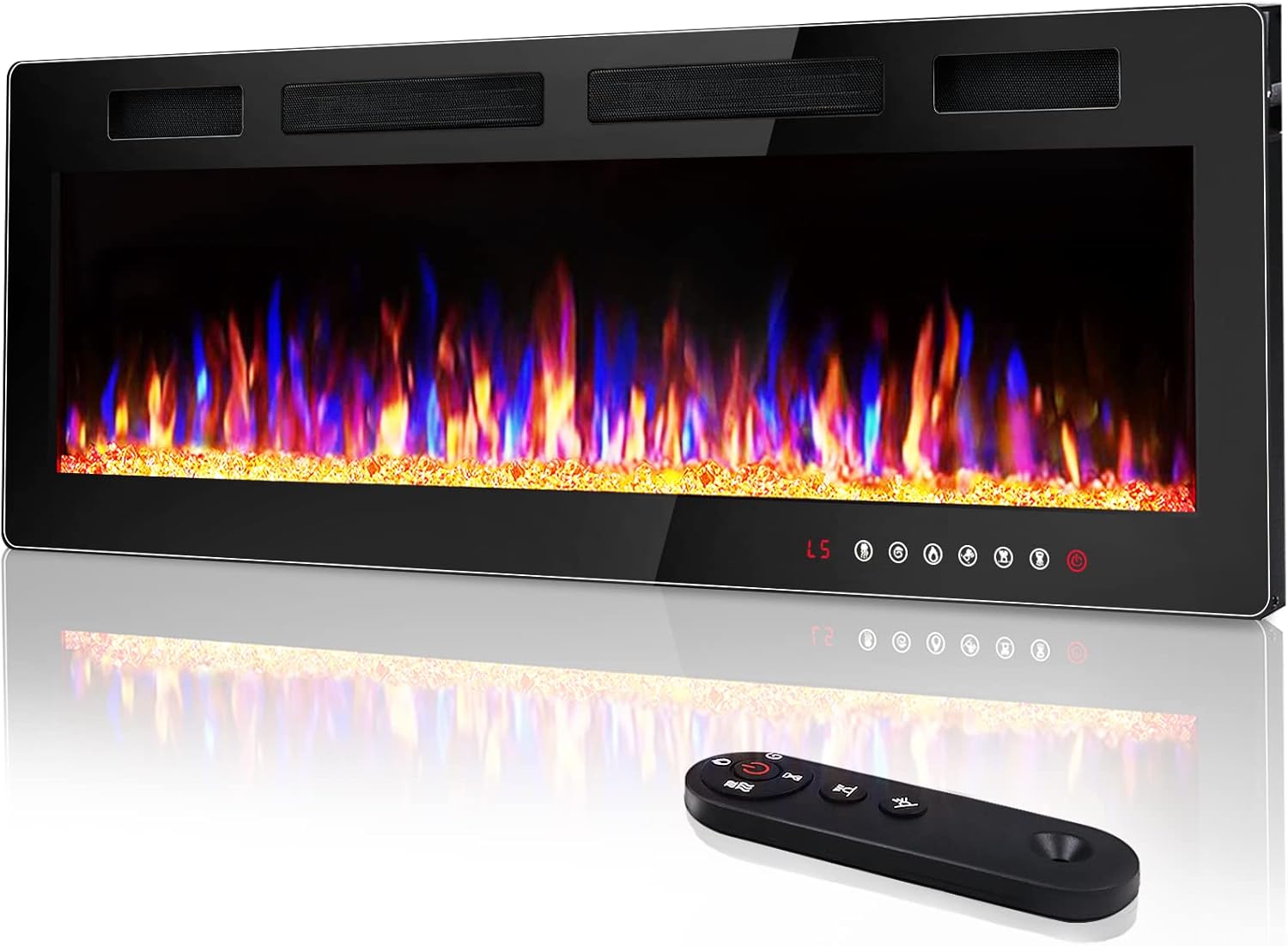 Vitesse 72 inch Ultra-Thin Electric Fireplace in-Wall Recessed and Wall Mounted...
