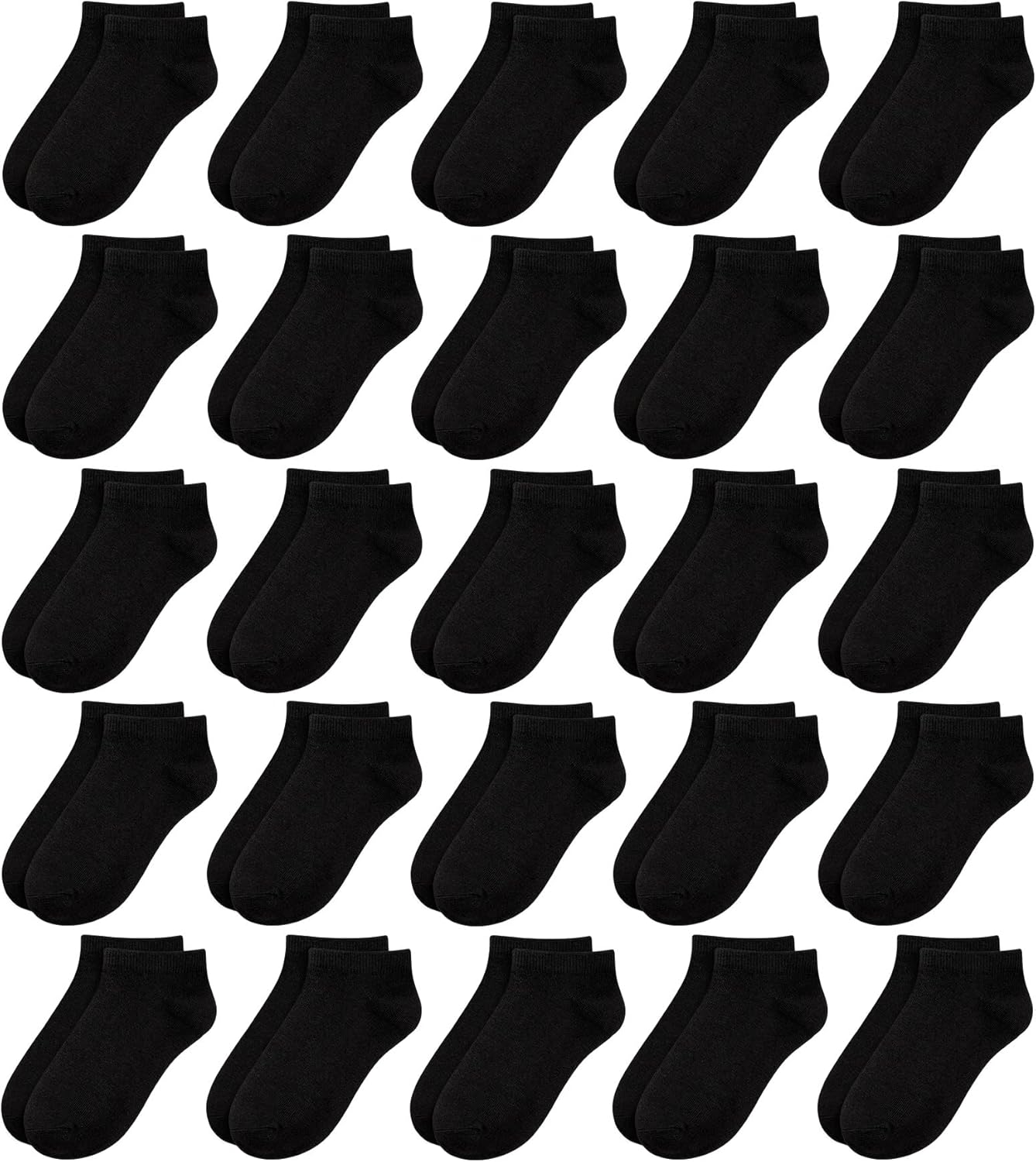 BOOPH 25 Pack Kids Low Cut Ankle Socks Boys Girls Half Cushion Athletic Socks 4-...