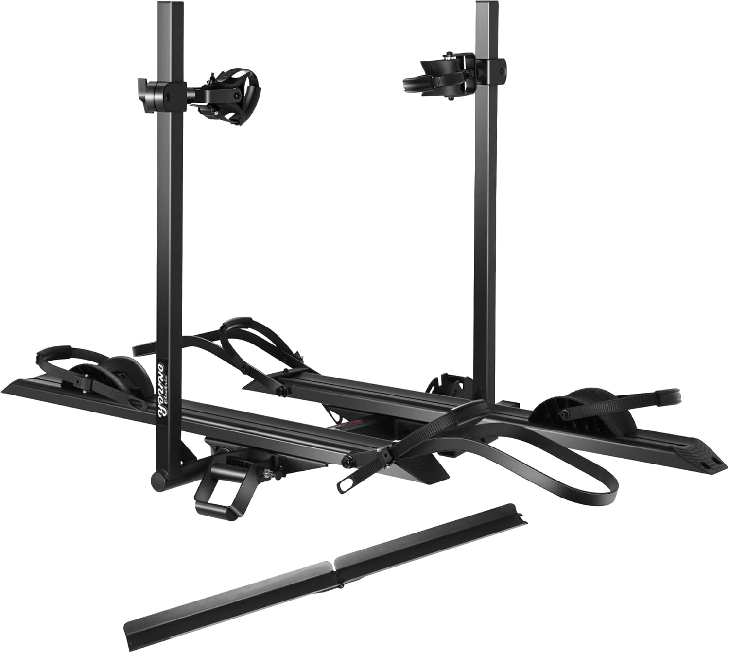 200LBS EZ-FOLD Aluminum 2-Ebike Carrier with Ramp for Bikes and Electric Bike, C...