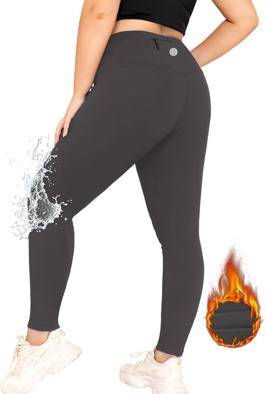LALAGEN Womens Plus Size Fleece Lined Leggings Water Resistant Thermal Winter Wa...