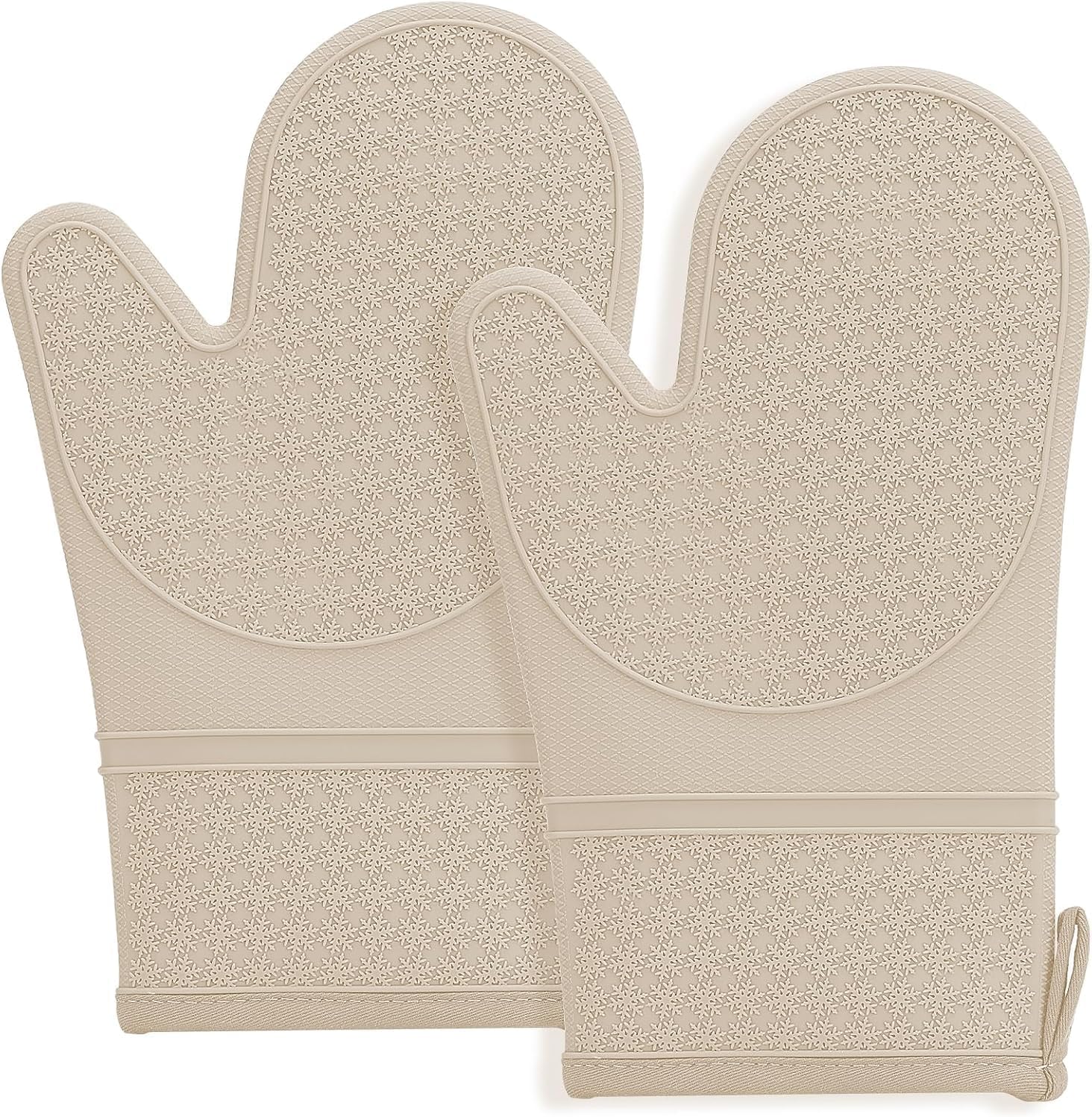 Hovico Silicone Oven Mitts, Oven Gloves with Non-Slip Waterproof - 2PCS Milkshak...