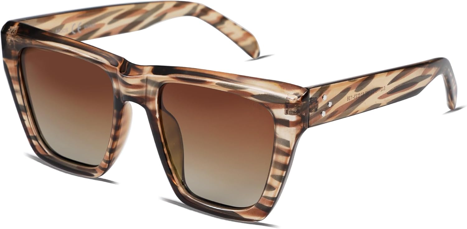 SOJOS Fashion Oversized Square Polarized Sunglasses for Women Trendy UV Protecti...