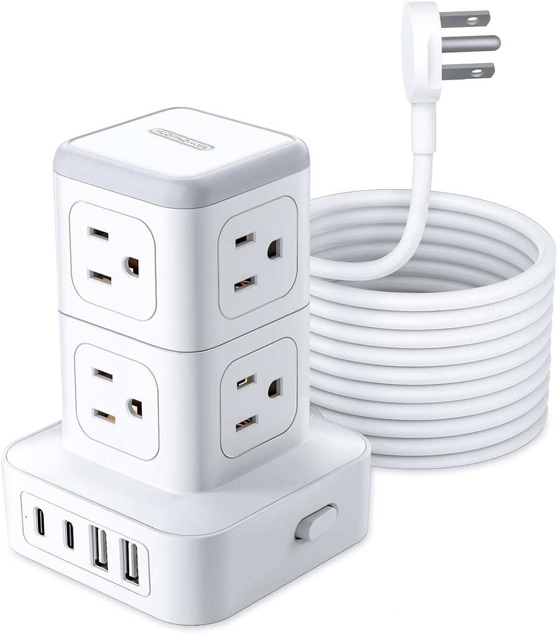 Tower Surge Protector Power Strip 10 FT, NTONPOWER 1080J Surge Protector with Mu...