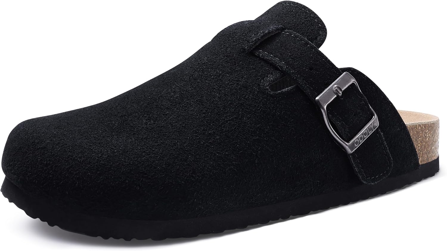Women's Suede Clogs Soft Cork Footbed Leather Mules Comfort Potato Shoes with Ar...