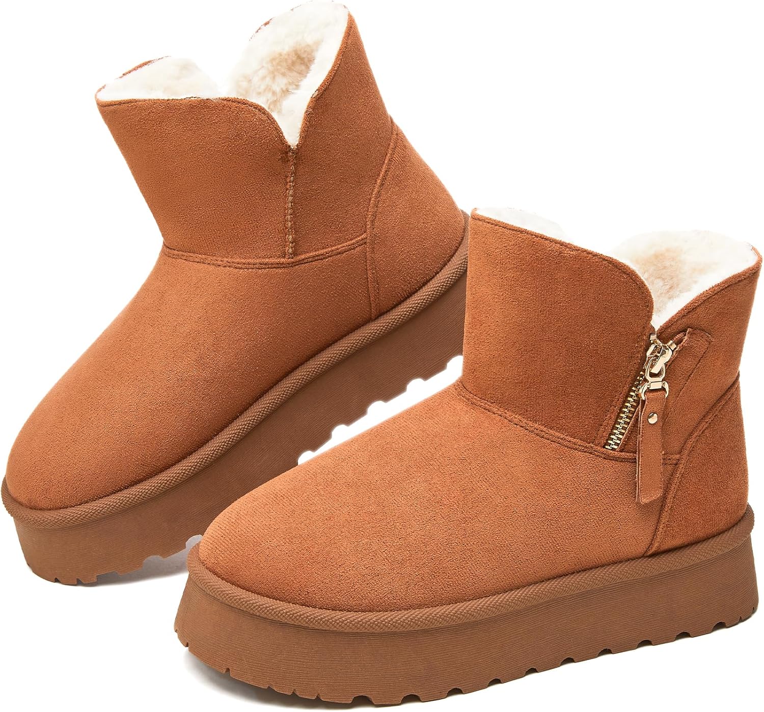 Moudki Winter Boots for Women Warm Fur Lined Booties Platform Snow Boots for Wom...