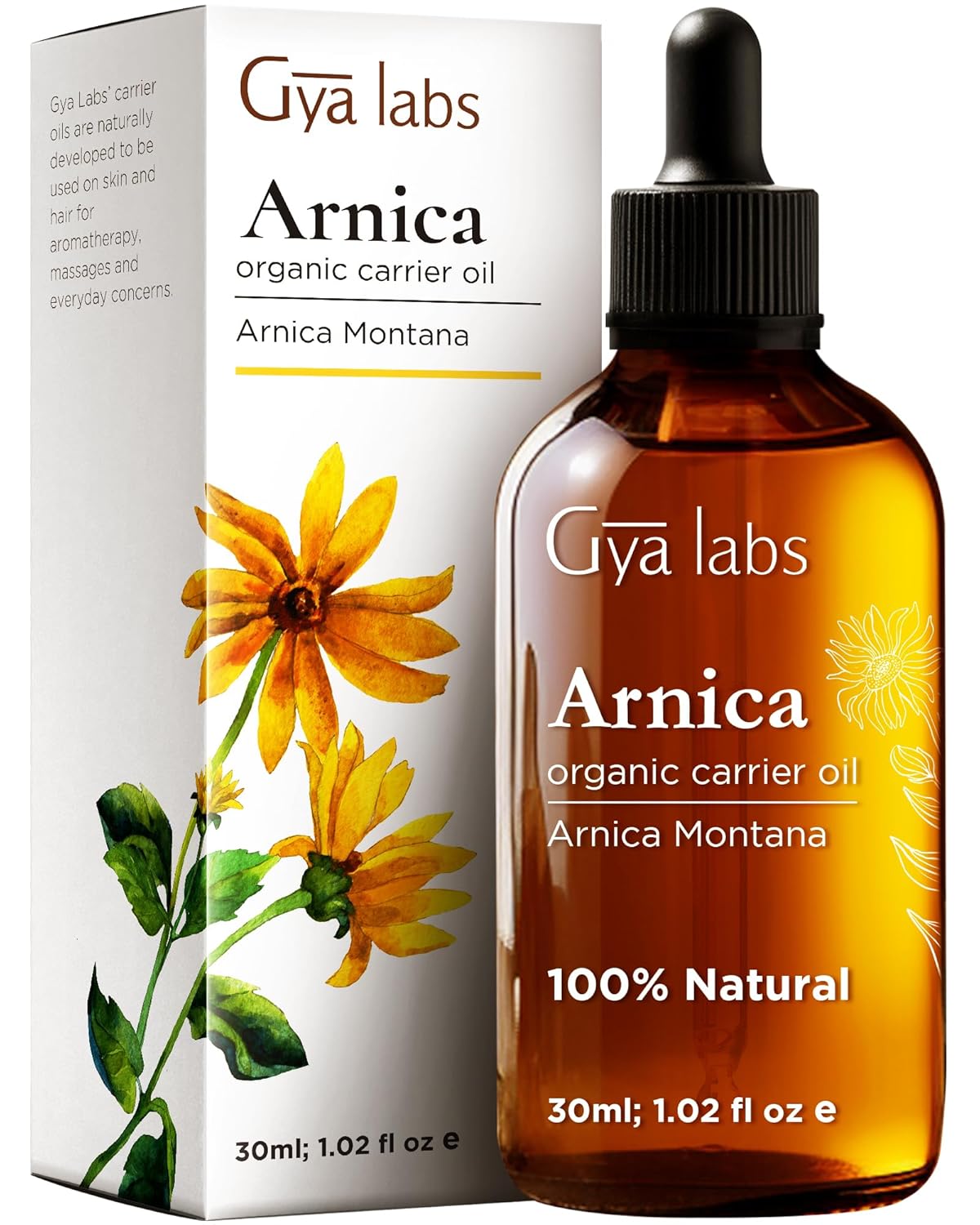 Gya Labs Organic Arnica Oil - 100% Pure Natural Arnica Carrier Oil for Skin, Mas...