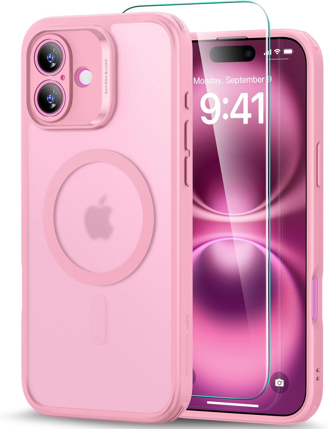 ESR for iPhone 16 Plus Case (4 in 1) Set, Translucent Matte Case with Screen Pro...
