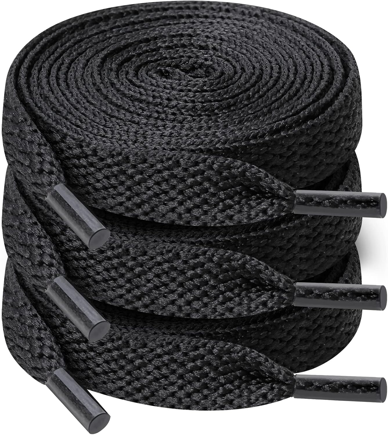 UpUGo 3 Pair Flat Shoe laces, 5/16" Wide Shoelaces for Athletic Running Sneakers...
