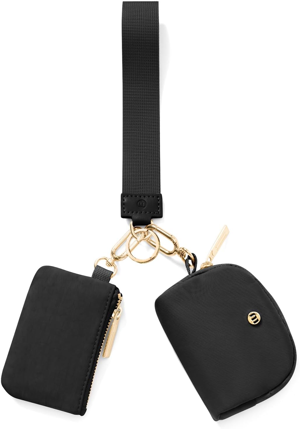 Keychain Wallet Mini Zip Around Wristlet Wallets for Women Detachable Dual Pouch...