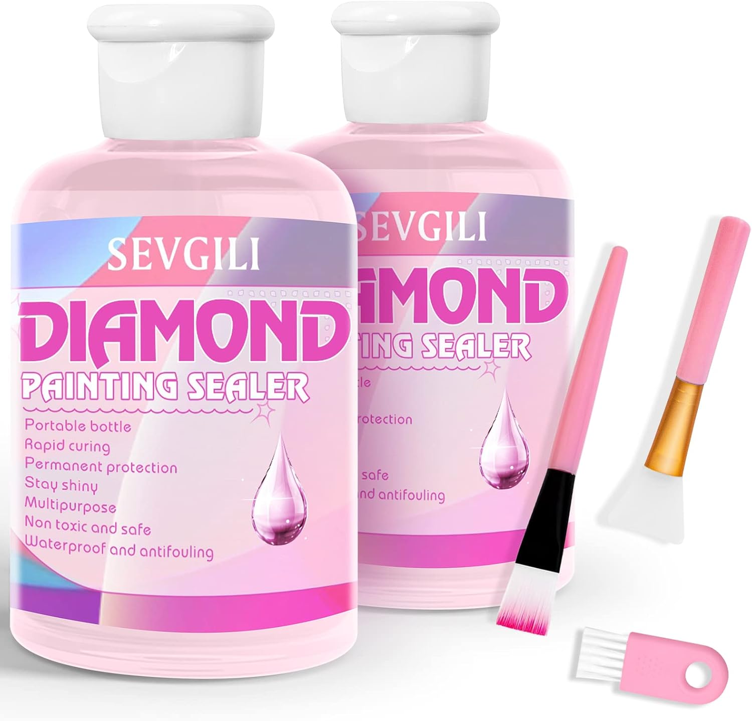 sevgili Diamond Painting Sealer Kits 240ML with Brushes, Diamond Art Sealer Puzz...