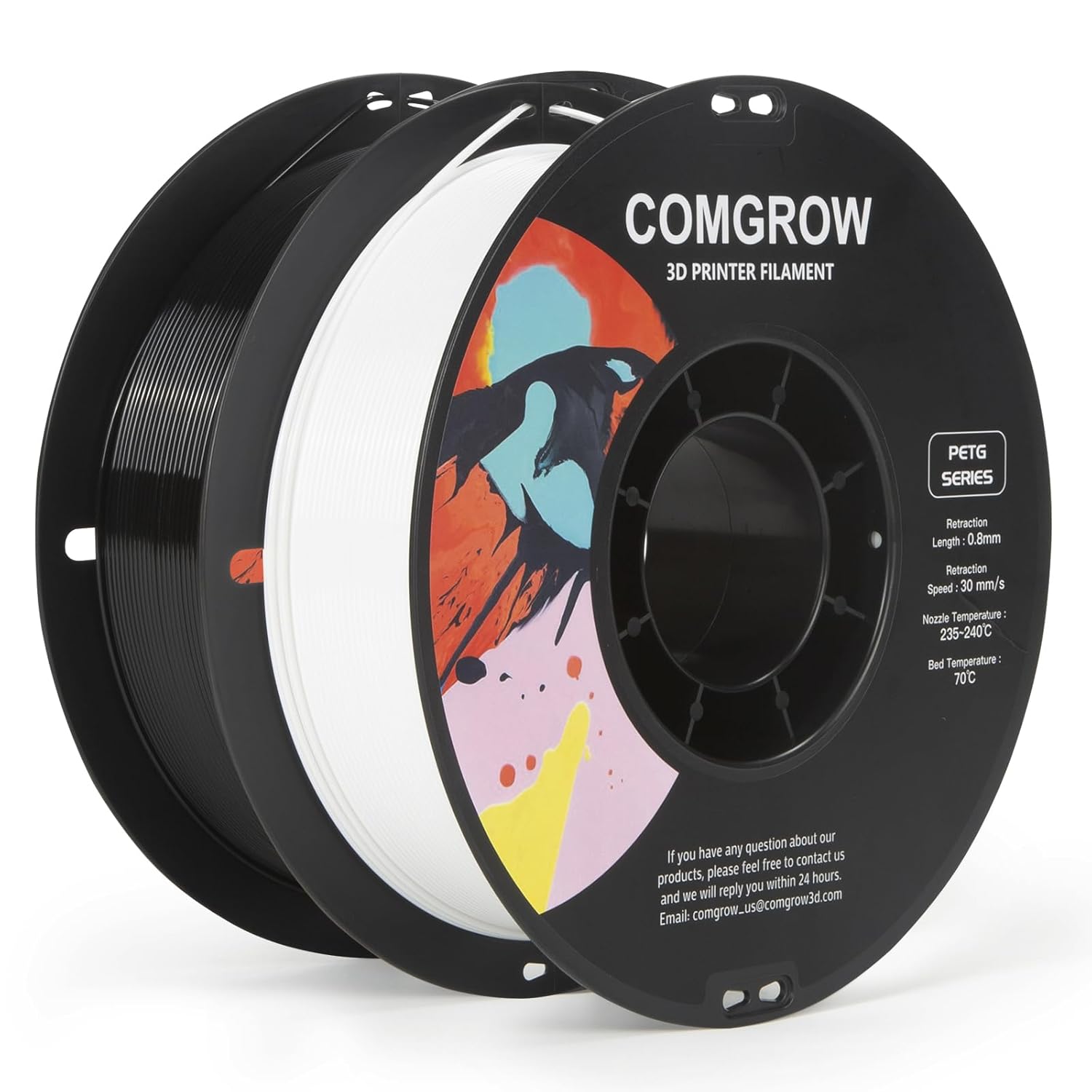 Comgrow PETG 3D Printer Filament 1.75mm, High Precision and Tough 3D Printer Fil...