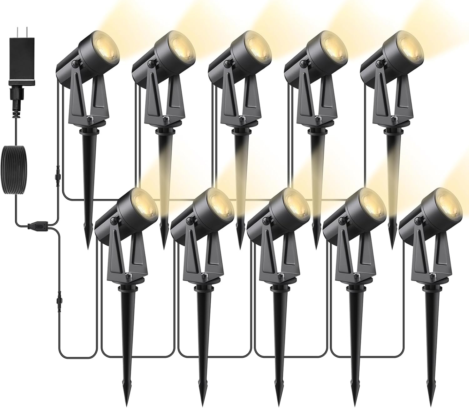 Svater Landscape Lighting Low Voltage, 10 Pack Outdoor Spotlights with Transform...