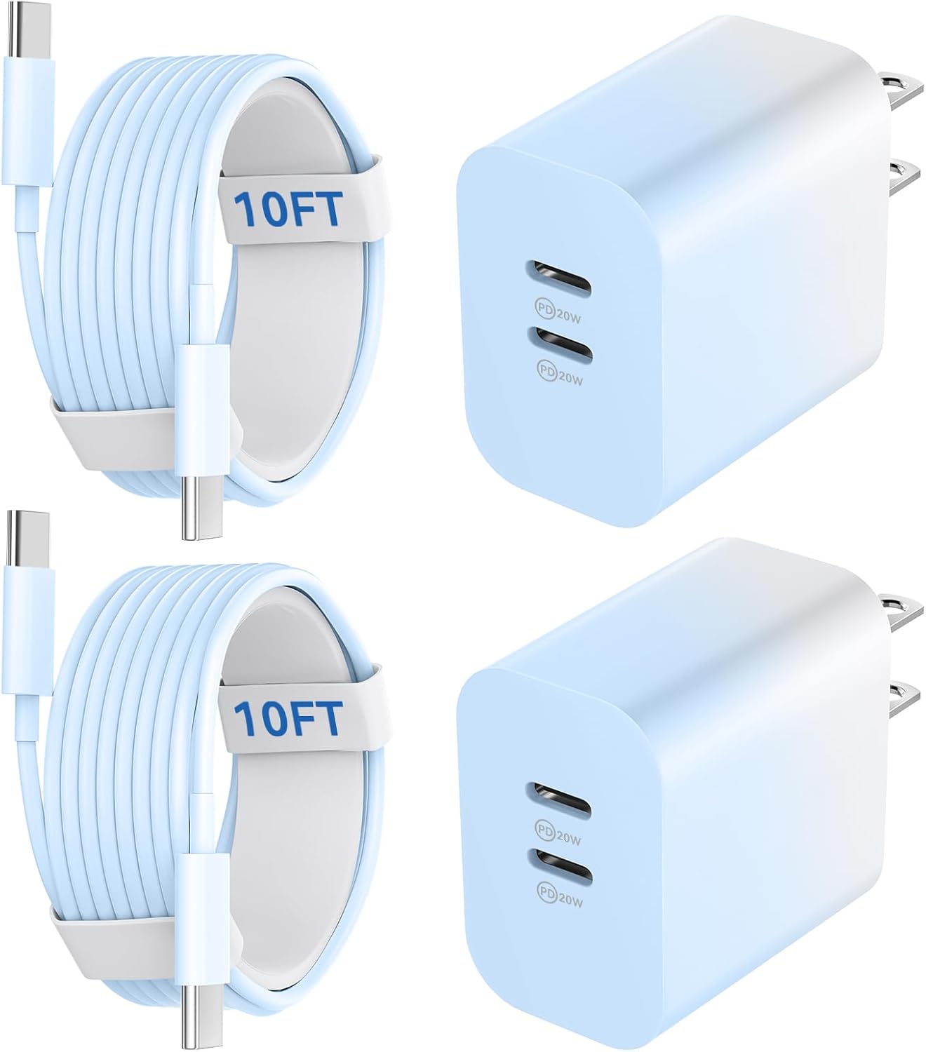 20W Dual Port USB C Charger Block,Phone 16/15 Pro Max Charger Fast Charging with...