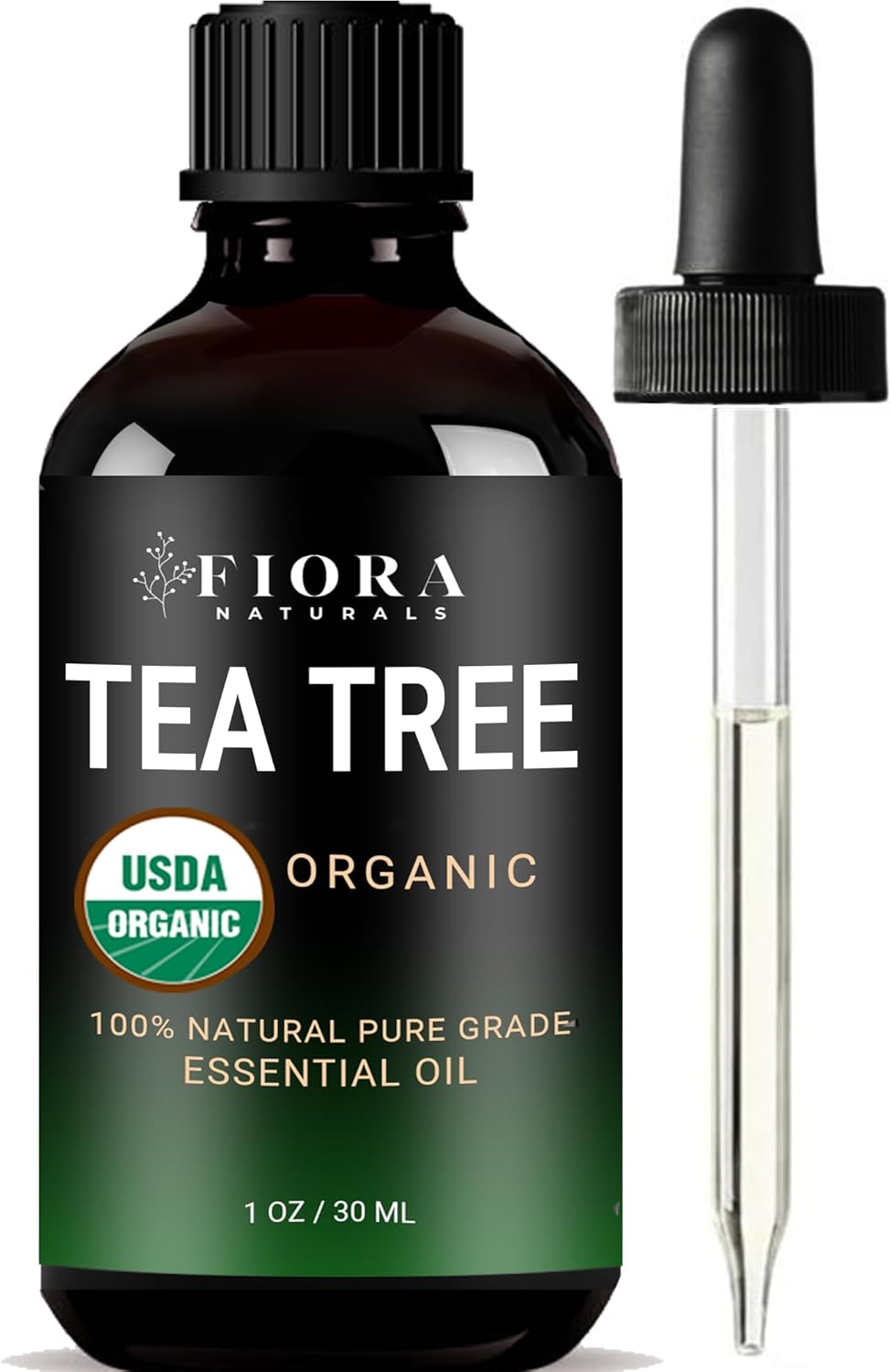 Tea Tree Essential Oil by Fiora Naturals- 100% Pure Organic Oil, for Face, Hair,...