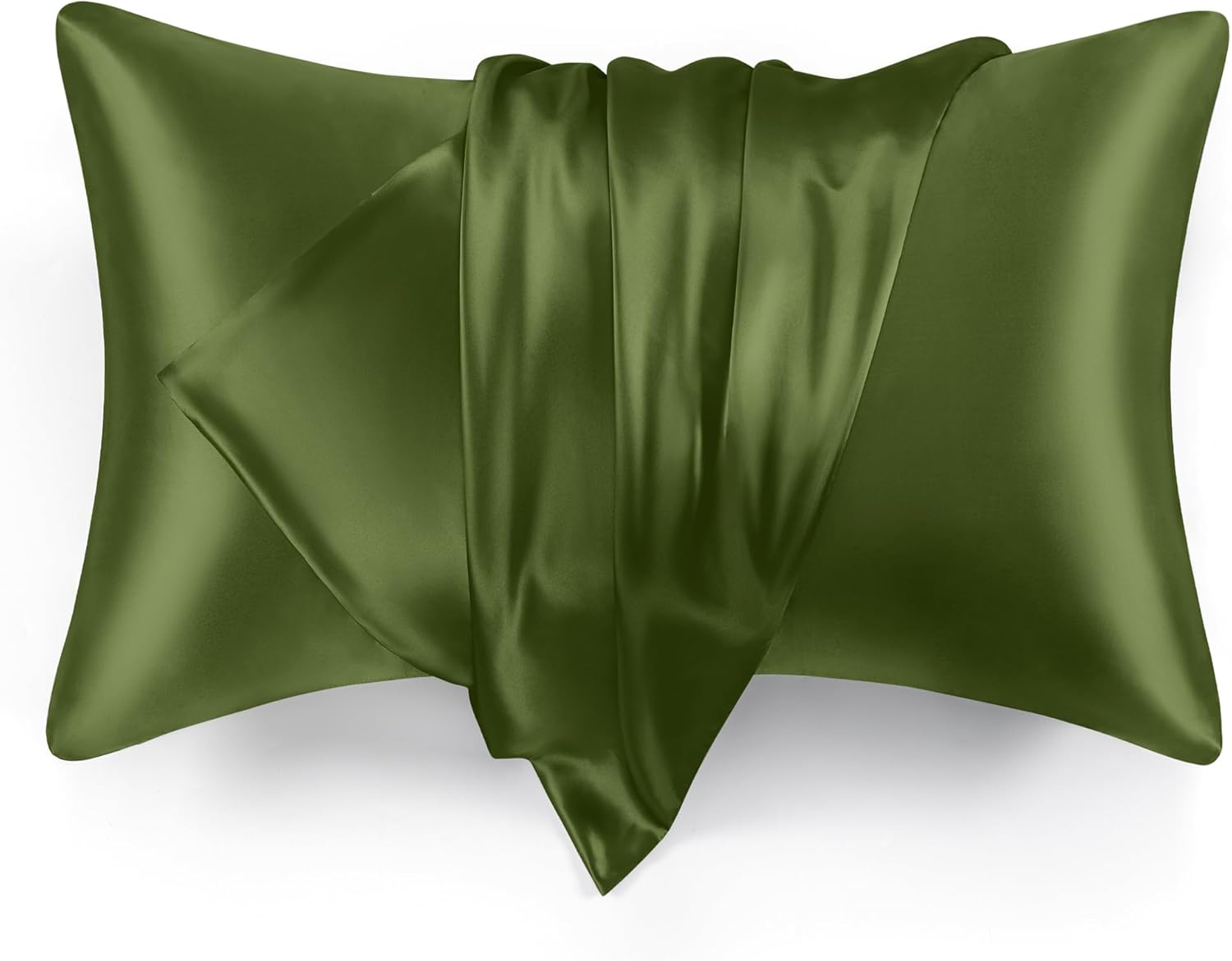 Love's cabin Satin Pillowcase for Hair and Skin (Olive Green, 20x36 inches) Simi...