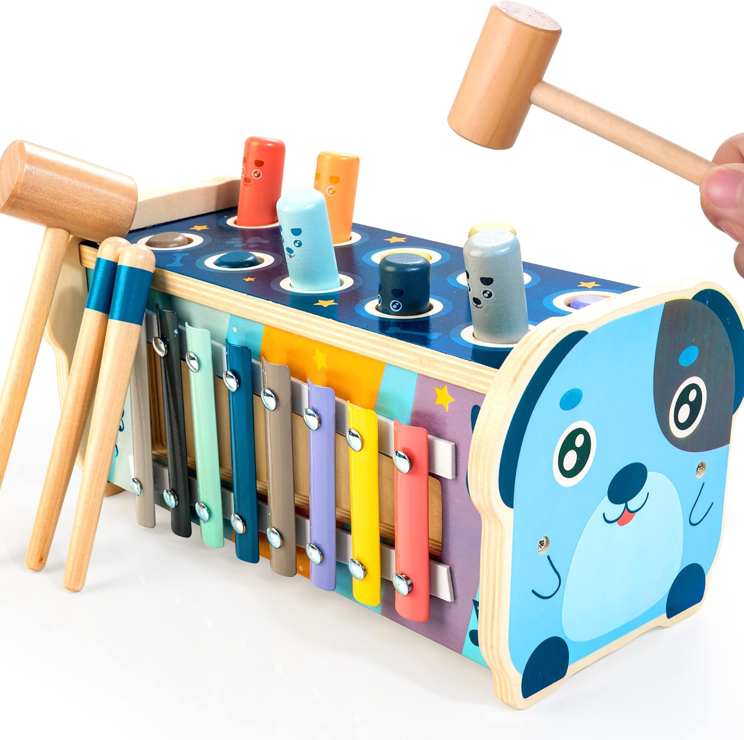 KIDWILL Wooden Hammering Pounding Toy for 12+ Months Kids, Montessori Toys for 1...
