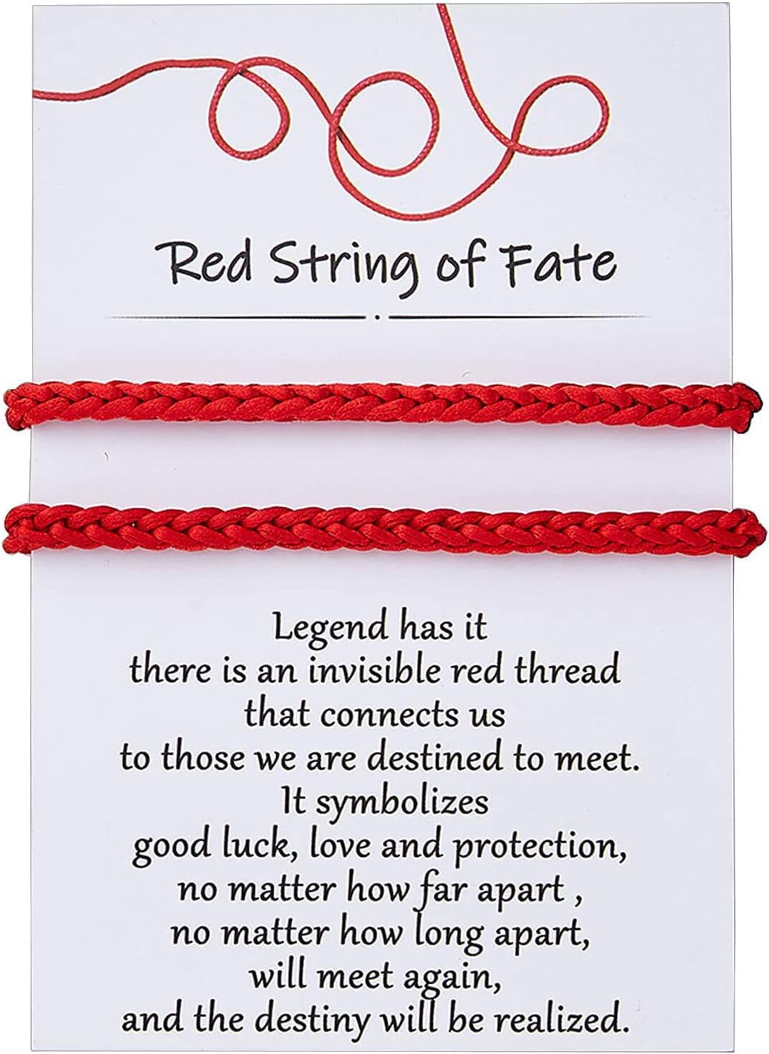 Desimtion Matching Bracelets for Couples Him Boyfriend, Red String of Fate Long...