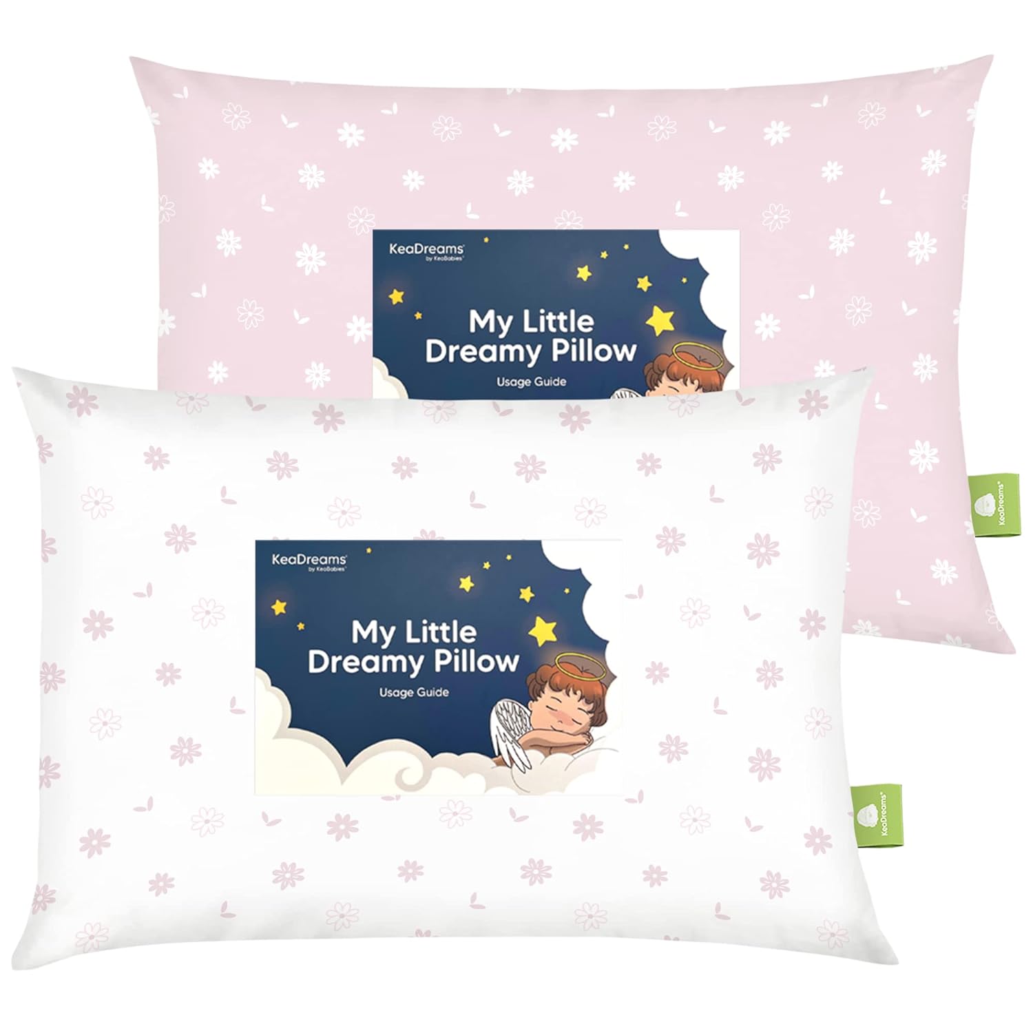 2-Pack Toddler Pillow - Soft Organic Cotton Toddler Pillows for Sleeping - 13X18...