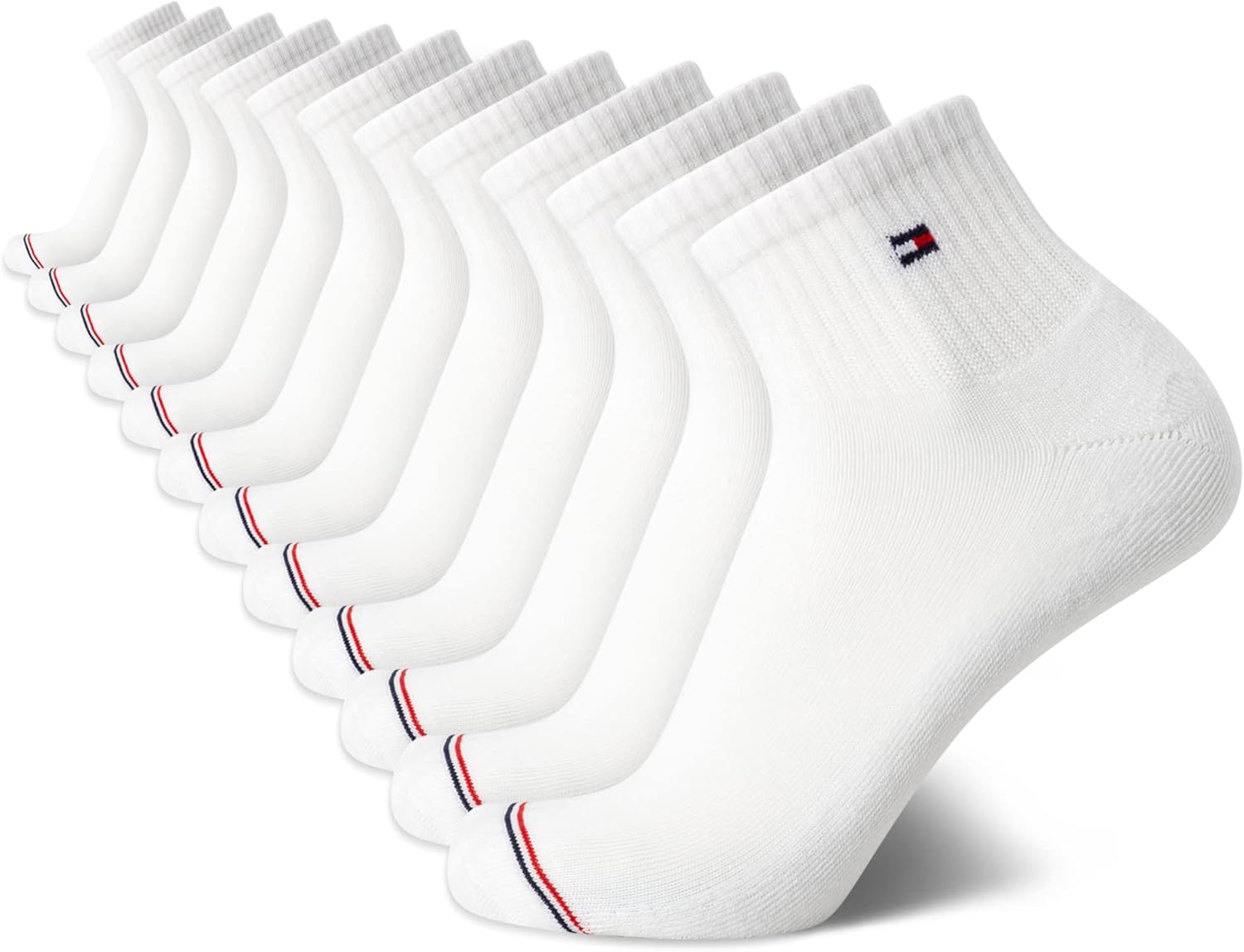Tommy Hilfiger Men's Socks - Cushion Quarter Cut Ankle Socks (12 Pack) 7-12 Soli...