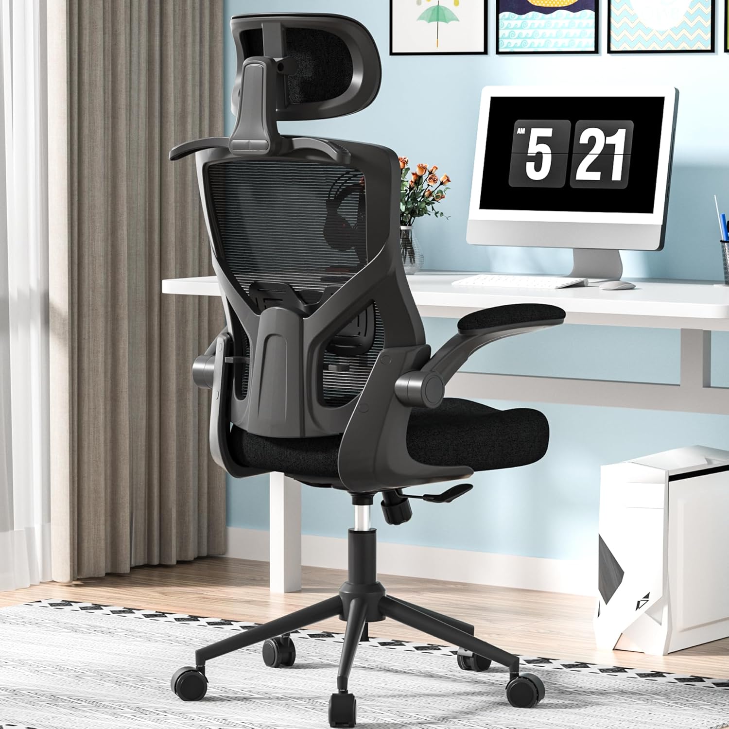 Ergonomic Office Chair, High Back Mesh Desk Chair with Molded Foam Cushion, Adju...