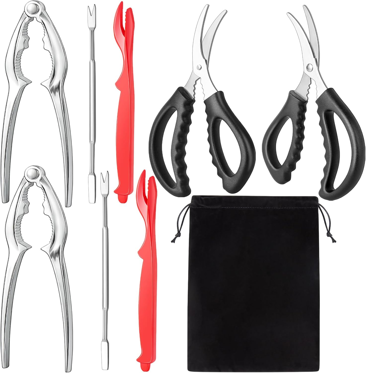 Seafood Cracker Tool Set With Lobster Sheller Stainless Steel Crab Crackers Crab...