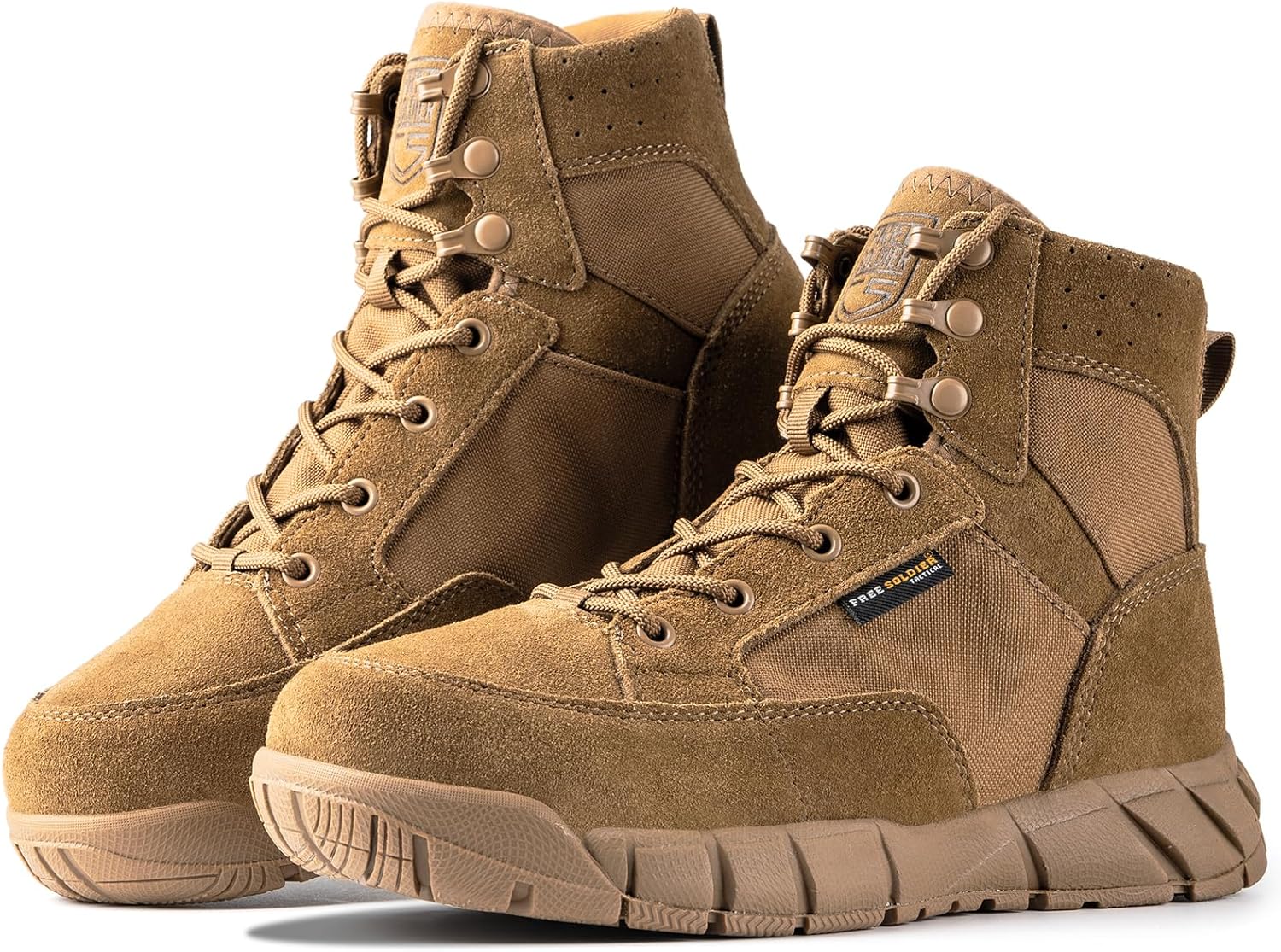 FREE SOLDIER Hiking Work Boots Men's Tactical Boots 6 Inches Lightweight Militar...
