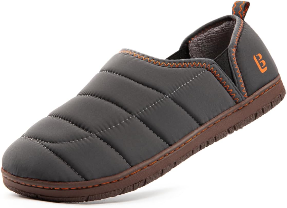 LongBay Mens Outdoor Slippers Two Tone Memory Foam Slip On Indoor House Shoes Lo...
