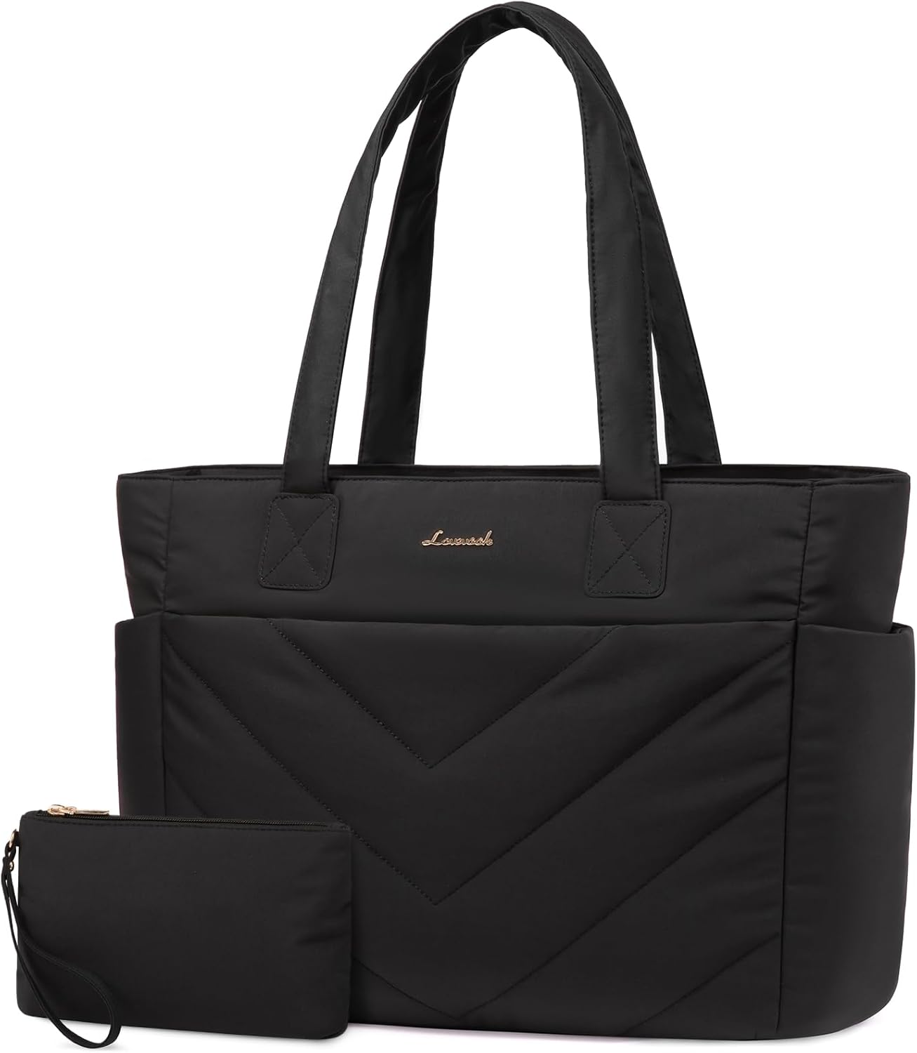 LOVEVOOK Tote Travel Bag for Women, Puffer Work Handbag with Zipper for Teacher...