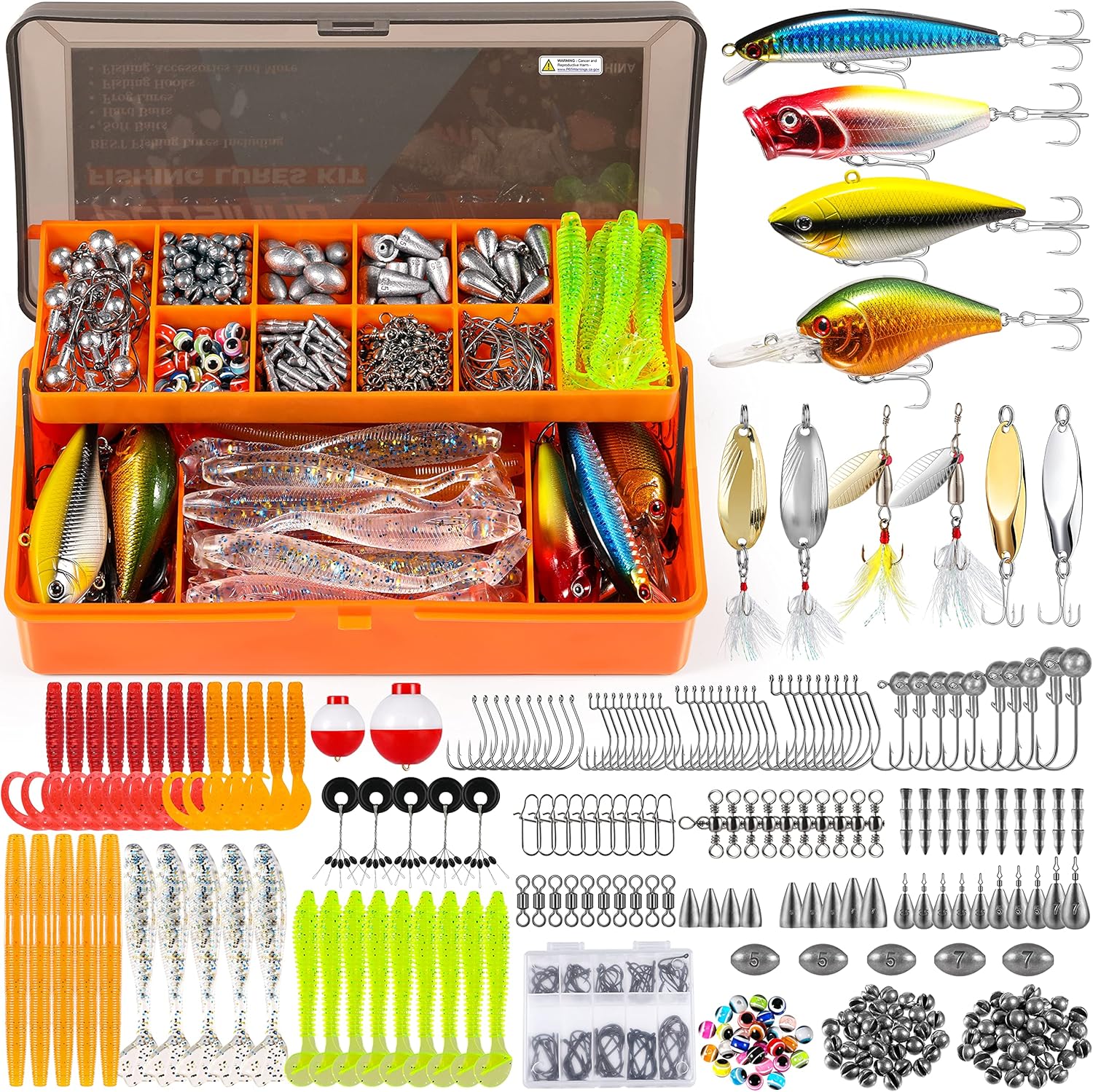 PLUSINNO 353/404 PCS Fishing Lures, Upgrade Fishin...