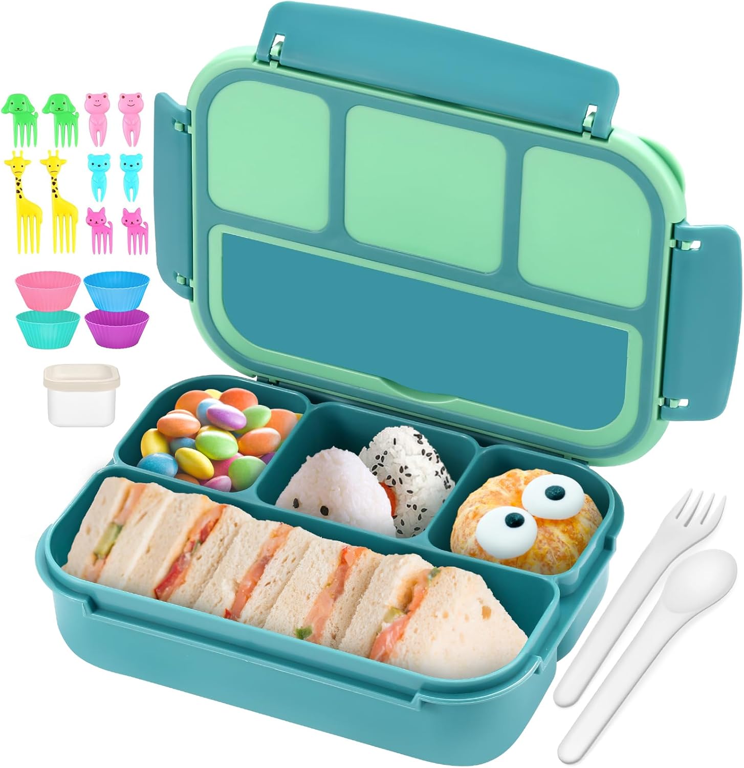 QQKO Bento Box for Kids Adults, School Toddler Lunch Box for Boys Girls, Lunch B...