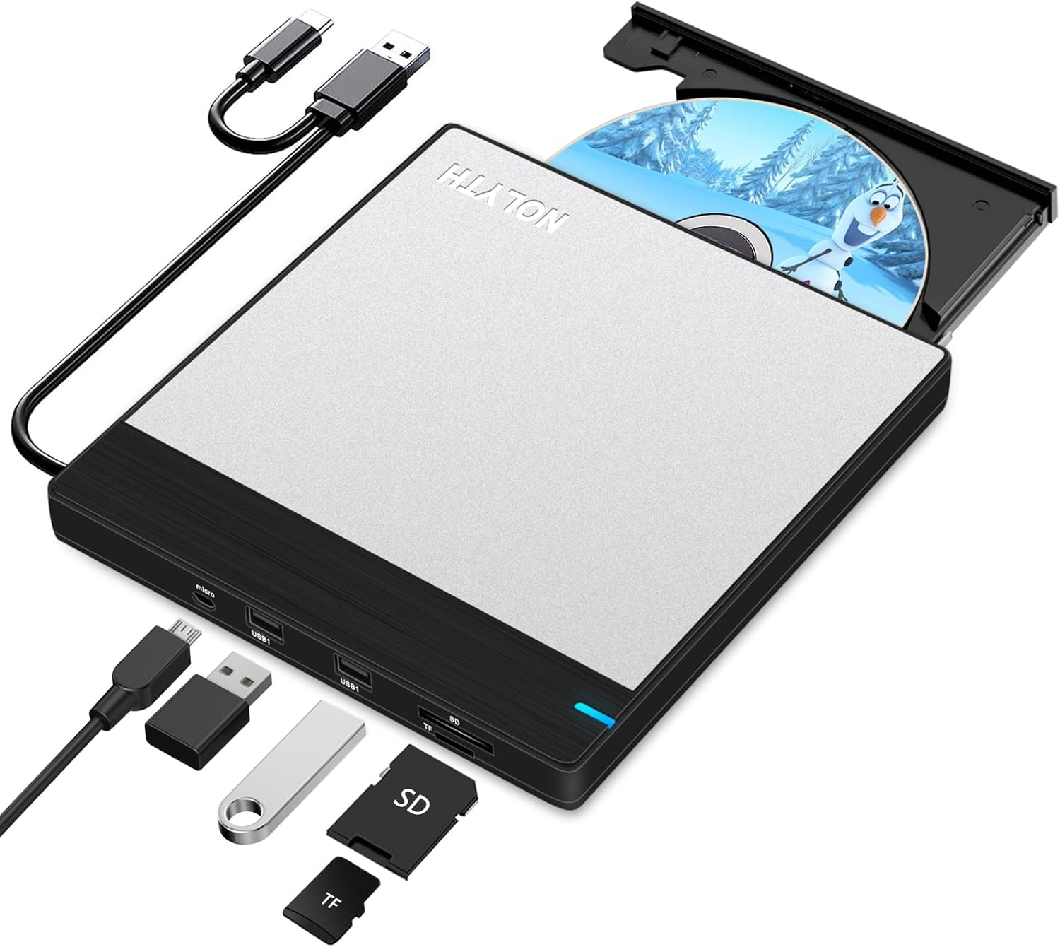 NOLYTH External CD Drive USB C SuperDrive for Apple, Slim CD Burner DVD Player E...
