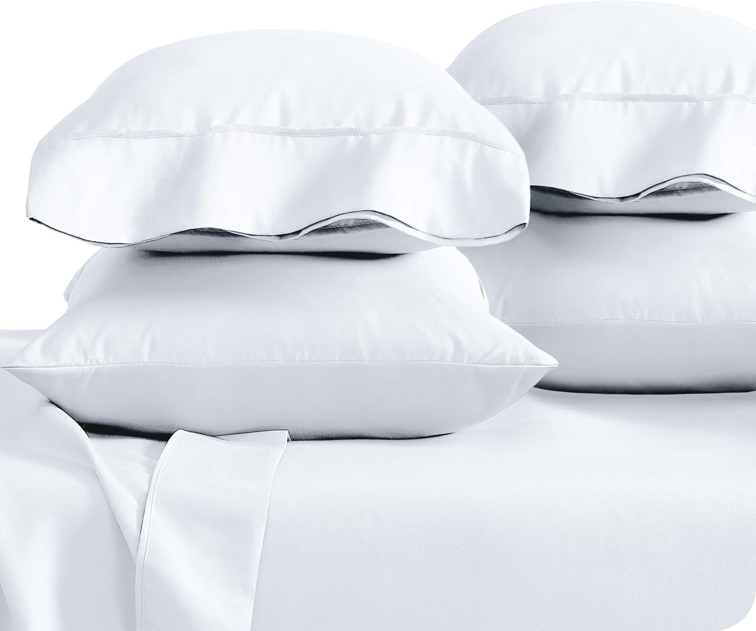 Bare Home Microfiber Bulk Pillow Cases - Standard/Queen Size Set of 4 - Cooling...