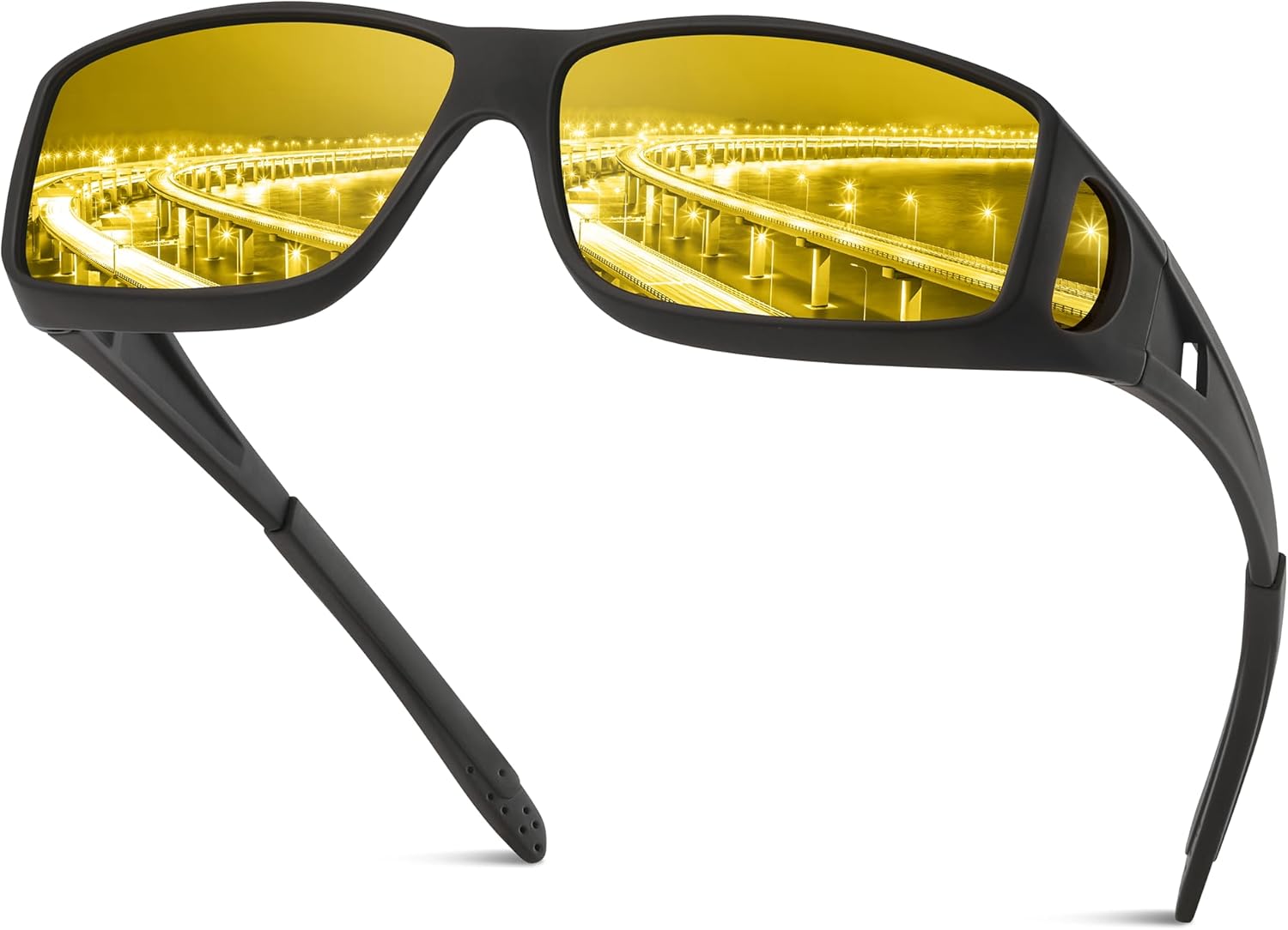 Night Driving Glasses for Men Women, Night Vision Glasses Fit Over Glasses Sungl...