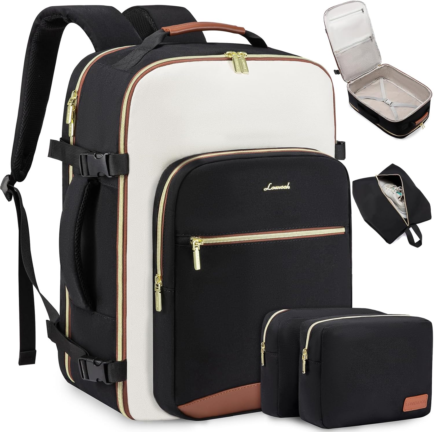LOVEVOOK Large Travel Backpack for Women & Men, 40L Carry on Backpack for Airpla...
