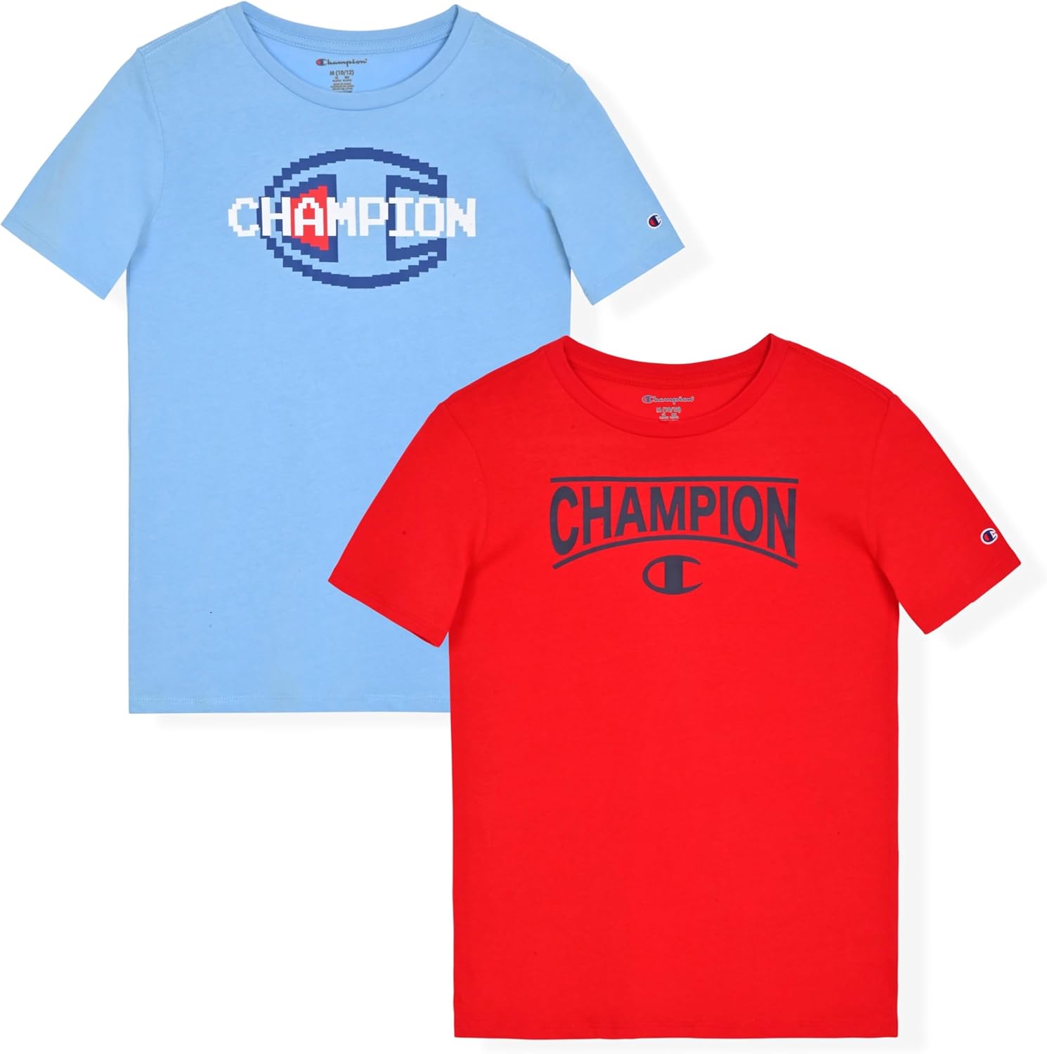 Champion Boys Tee Shirts 2 Pack Short Sleeve T-Shirts for Boys in Sizes 4-18 6 P...