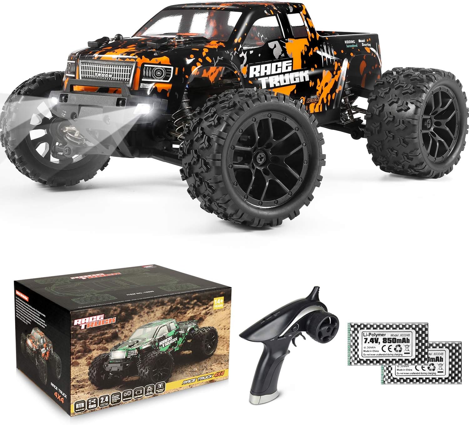 HAIBOXING 1:18 Scale RC Monster Truck 18859 36km/h Speed 4X4 Off Road Remote Con...