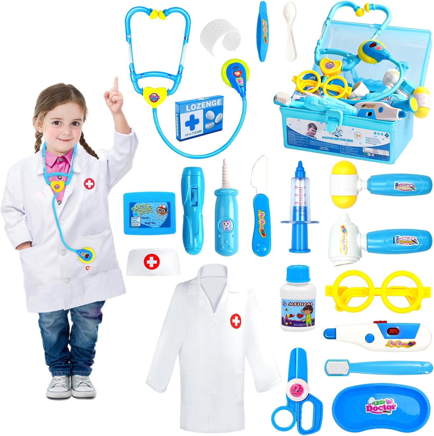Doctor Kit for Toddlers 3-5 Dress Up Toys for 2 3 4 Year Old Girls Pretend Kids...
