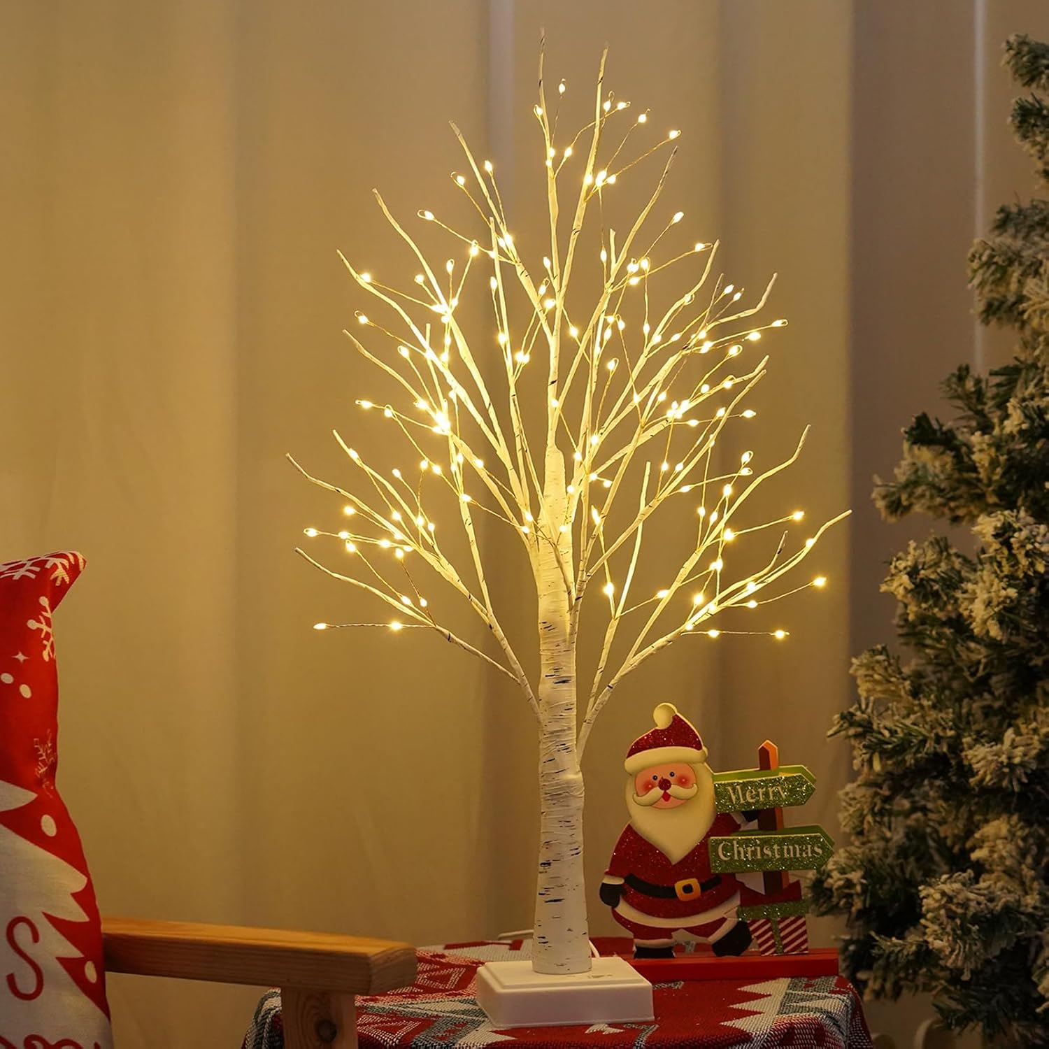 144 LED Artificial Tree Lamp with Timer, DIY Birch Tree with LED Lights, Lighted...