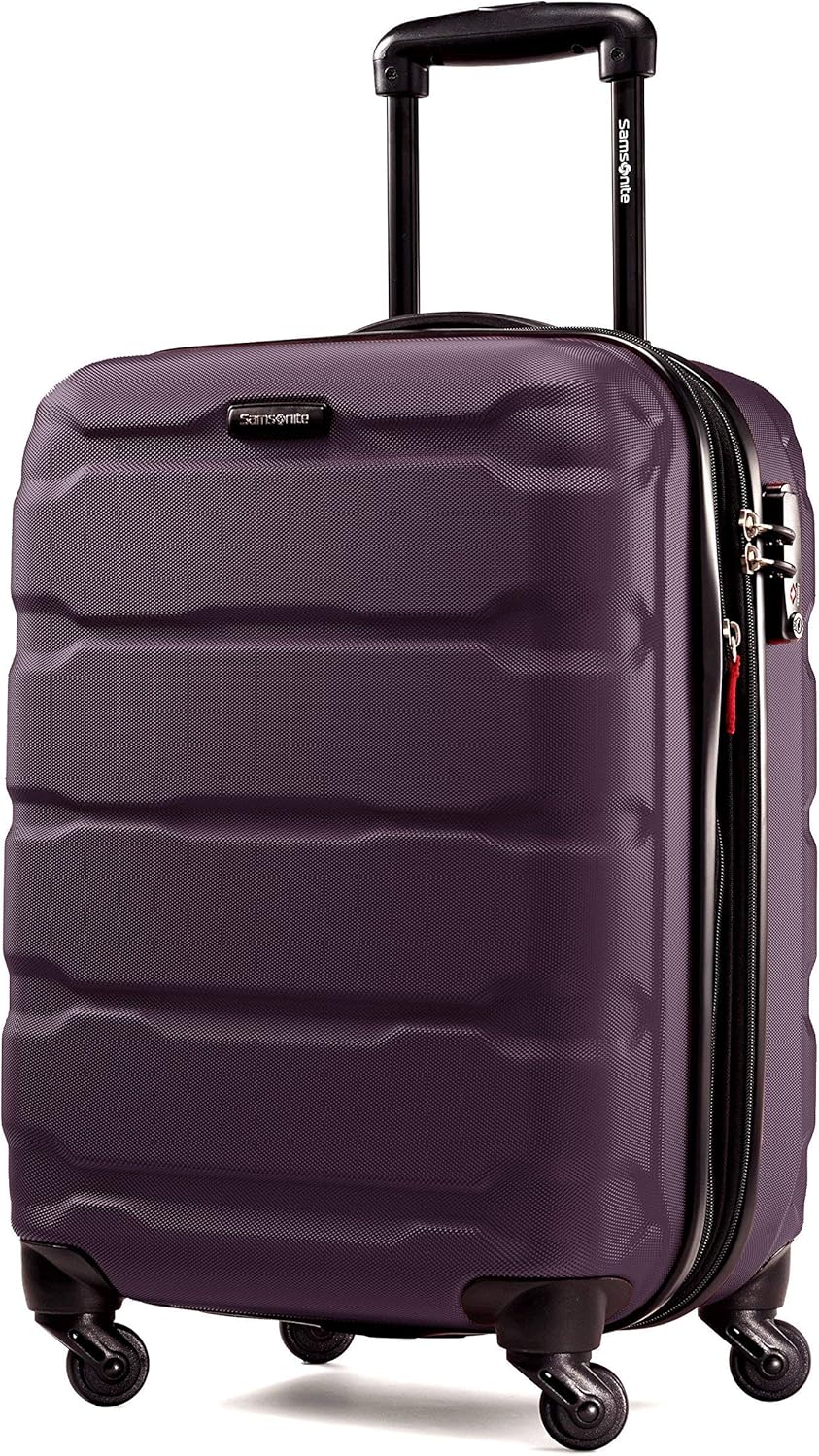 Samsonite Omni PC Hardside Expandable Luggage with Spinner Wheels, Purple, Check...