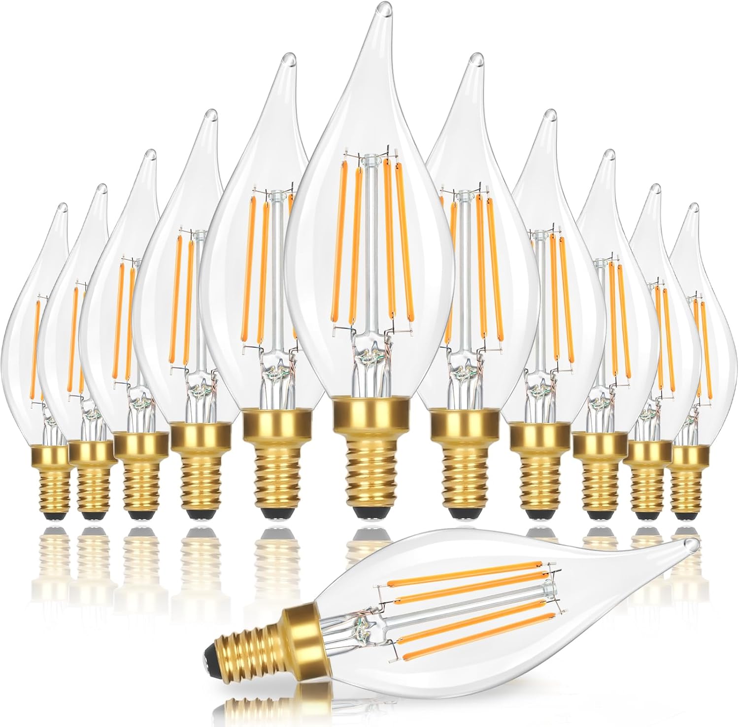 Dimmable E12 Candelabra LED Light Bulbs 40W Equivalent, 2700K Soft Warm White Ch...