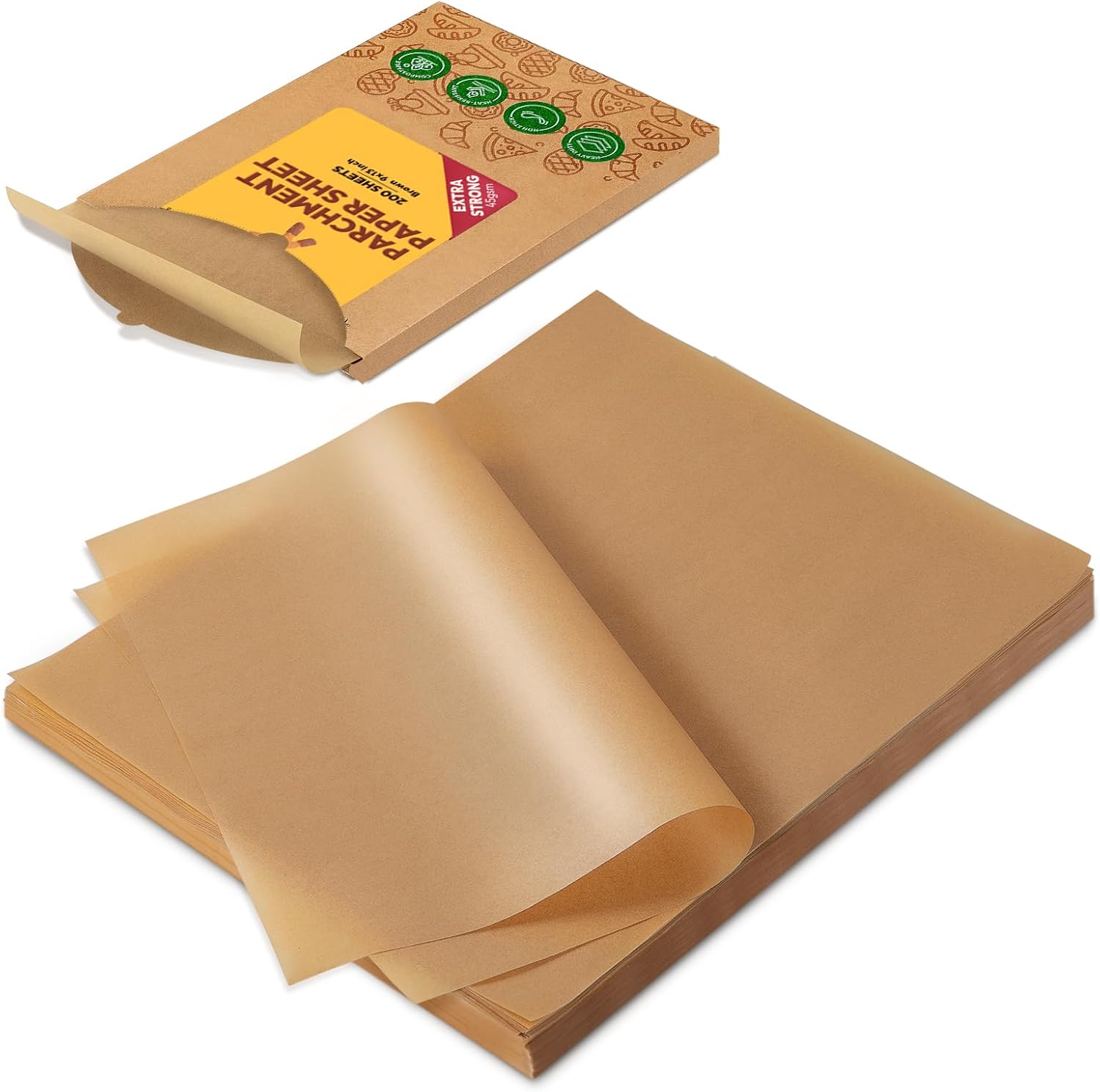 Katbite 200Pcs 9x13 inch Heavy Duty Unbleached Parchment Paper, Parchment Paper...