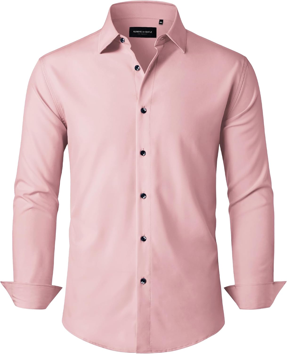 Alimens & Gentle Mens Dress Shirts Button Down Long Sleeve 4-Way Stretch Wrinkle...