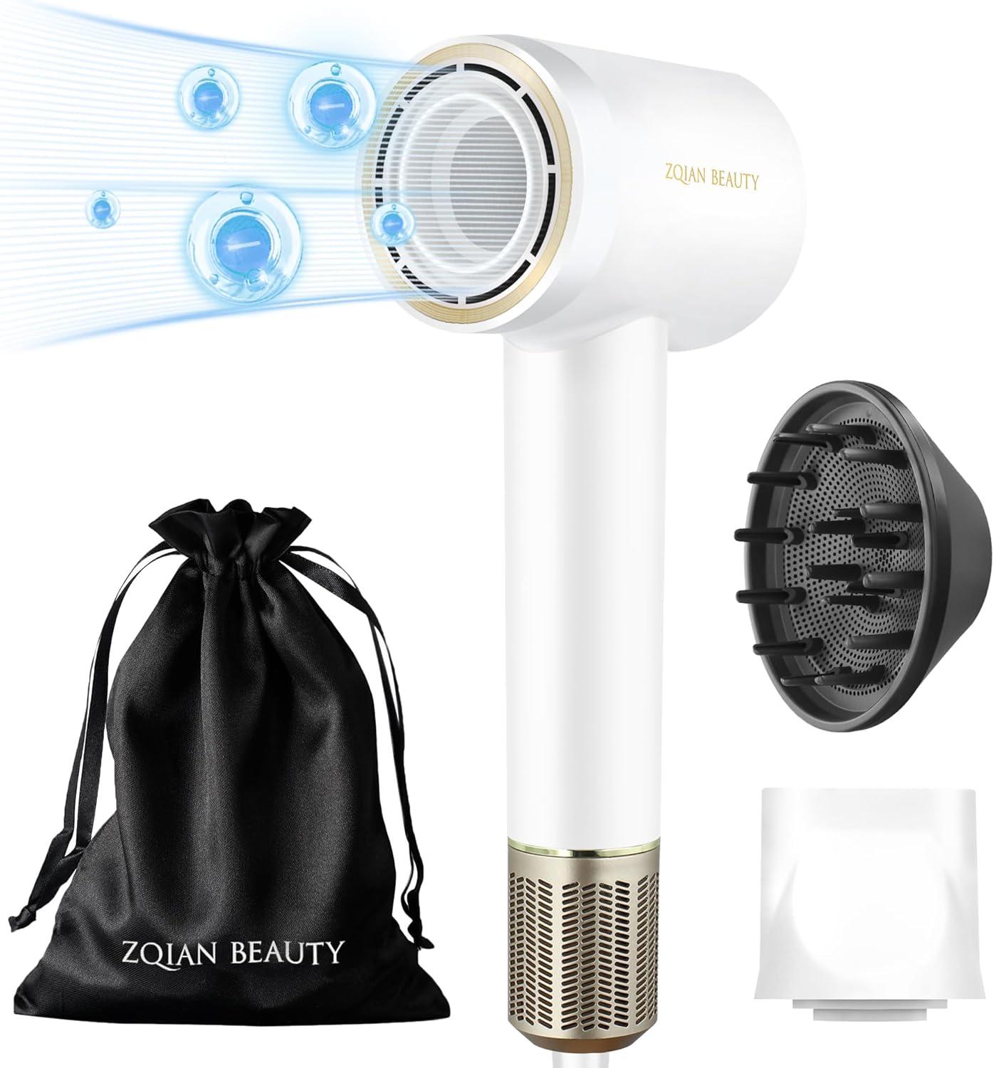 Professional 200 Million Negative Ionic Hair Dryer with Diffuser and Concentrato...