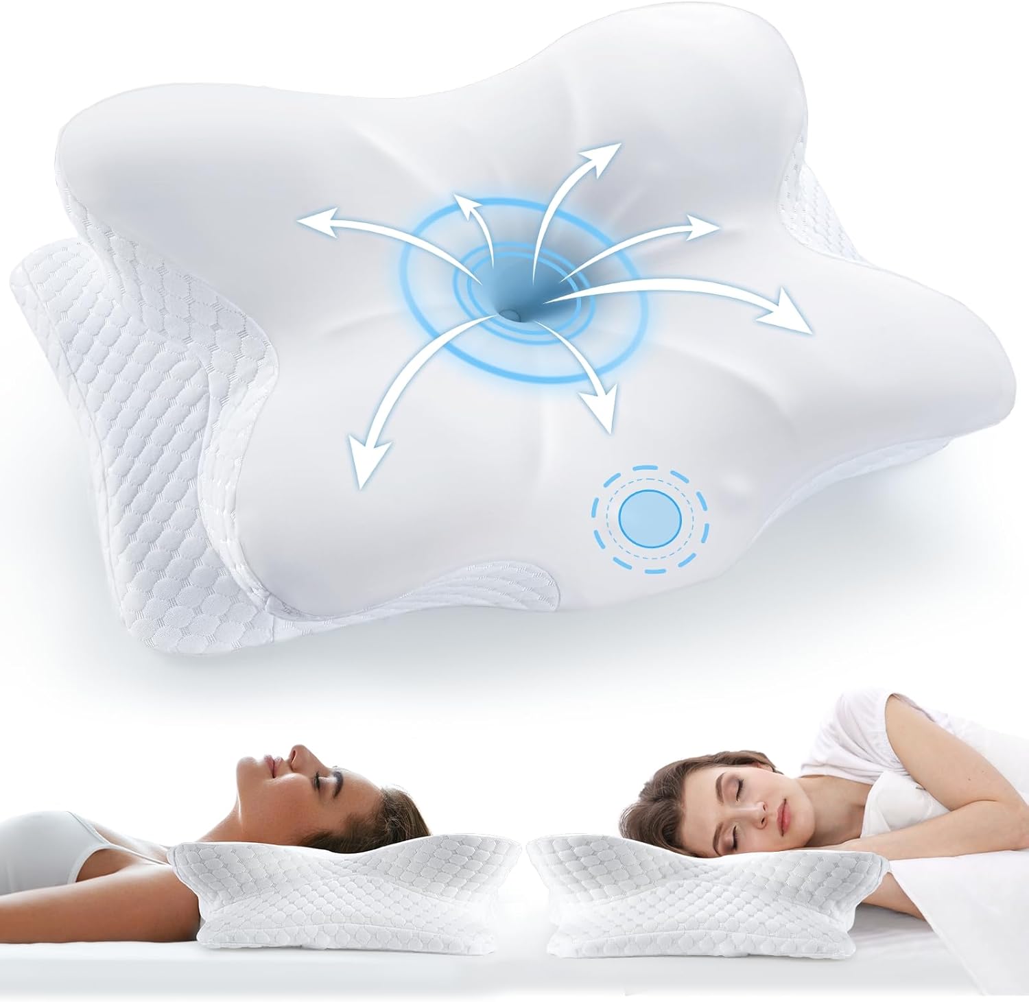 Cervical Neck Pillow for Pain Relief Sleeping, Neck Support Pillows for Sleeping...