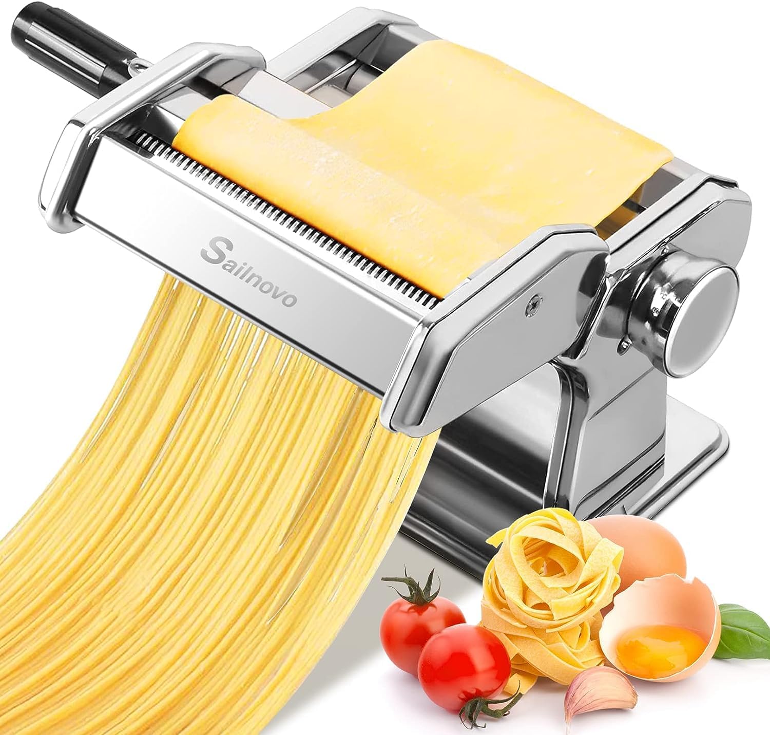 Sailnovo Pasta Maker Machine, 180 Roller Pasta Maker, 9 Adjustable Thickness Set...